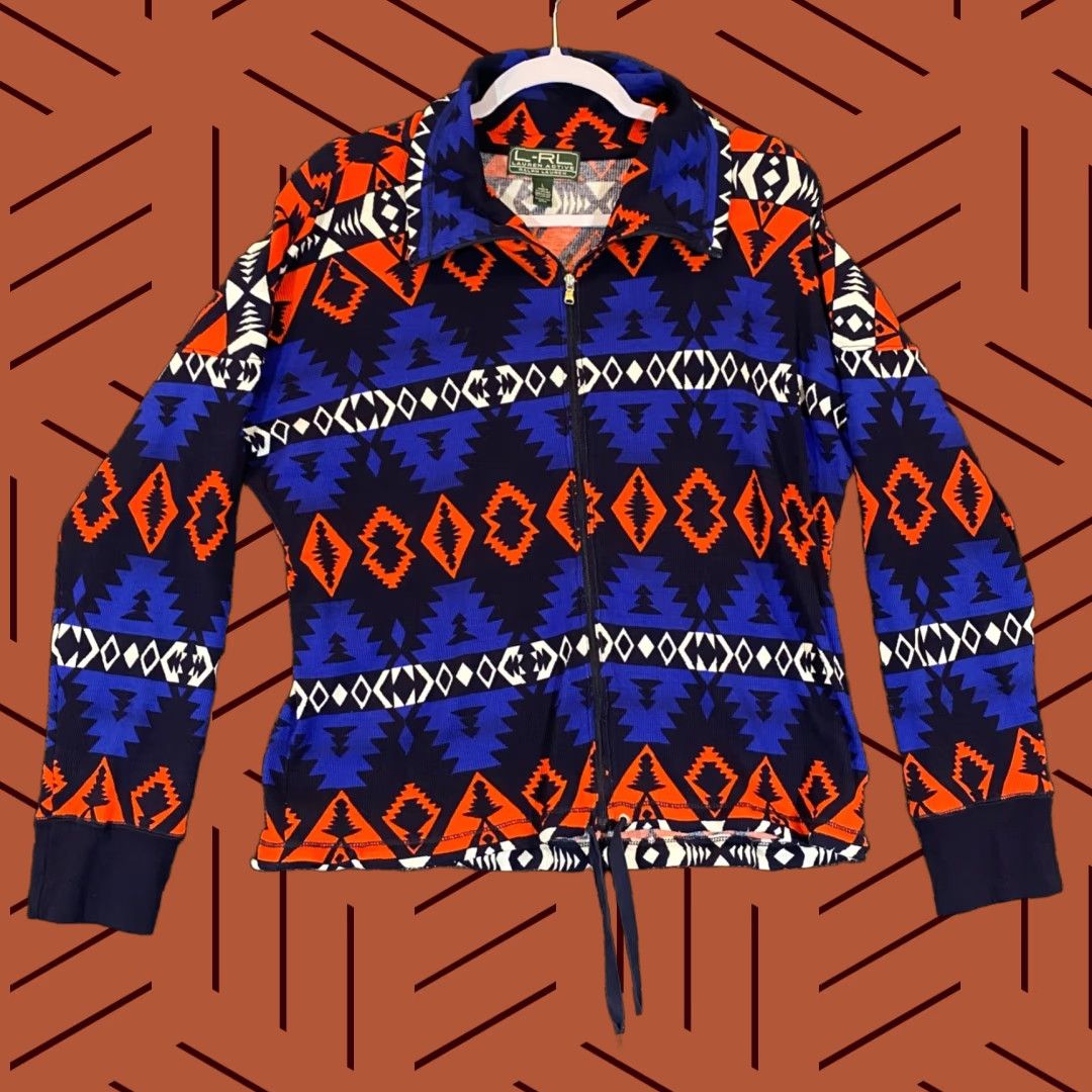 Ralph Lauren LAUREN RALPH LAUREN Jacket Womens Large Active Aztec Southwest Stretch Full Zip Size L / US 10 / IT 46 - 1 Thumbnail