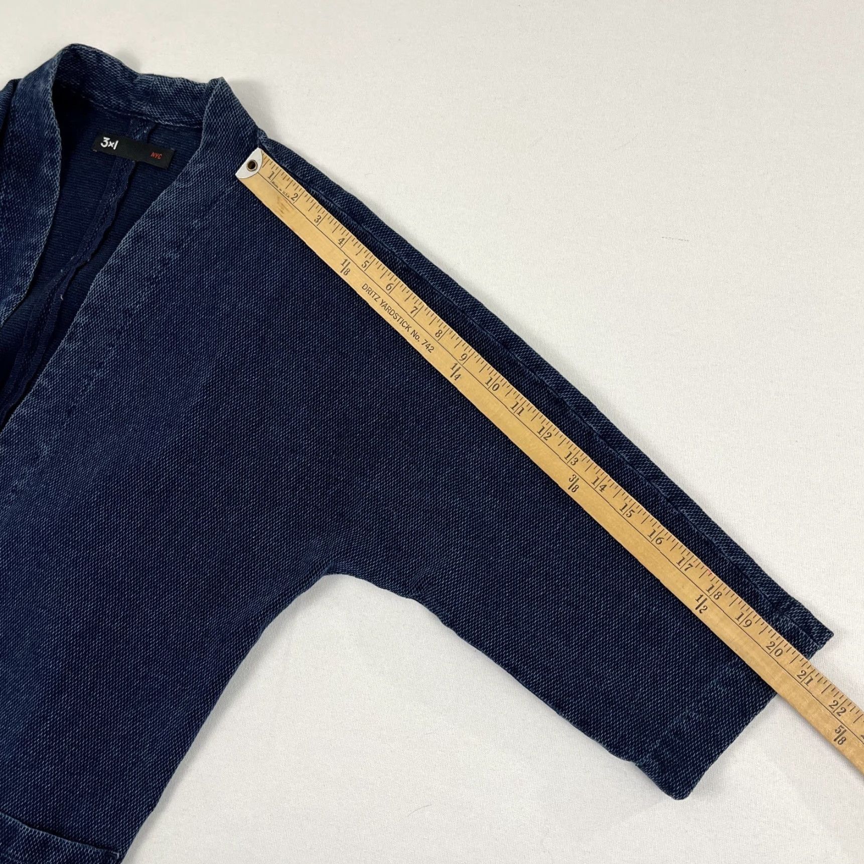 3x1 3x1 Jacket Womens Medium Indigo Blue Kimono Cotton Cover Up Wrap Layering Chic Size M / US 6-8 / IT 42-44 - 5 Thumbnail