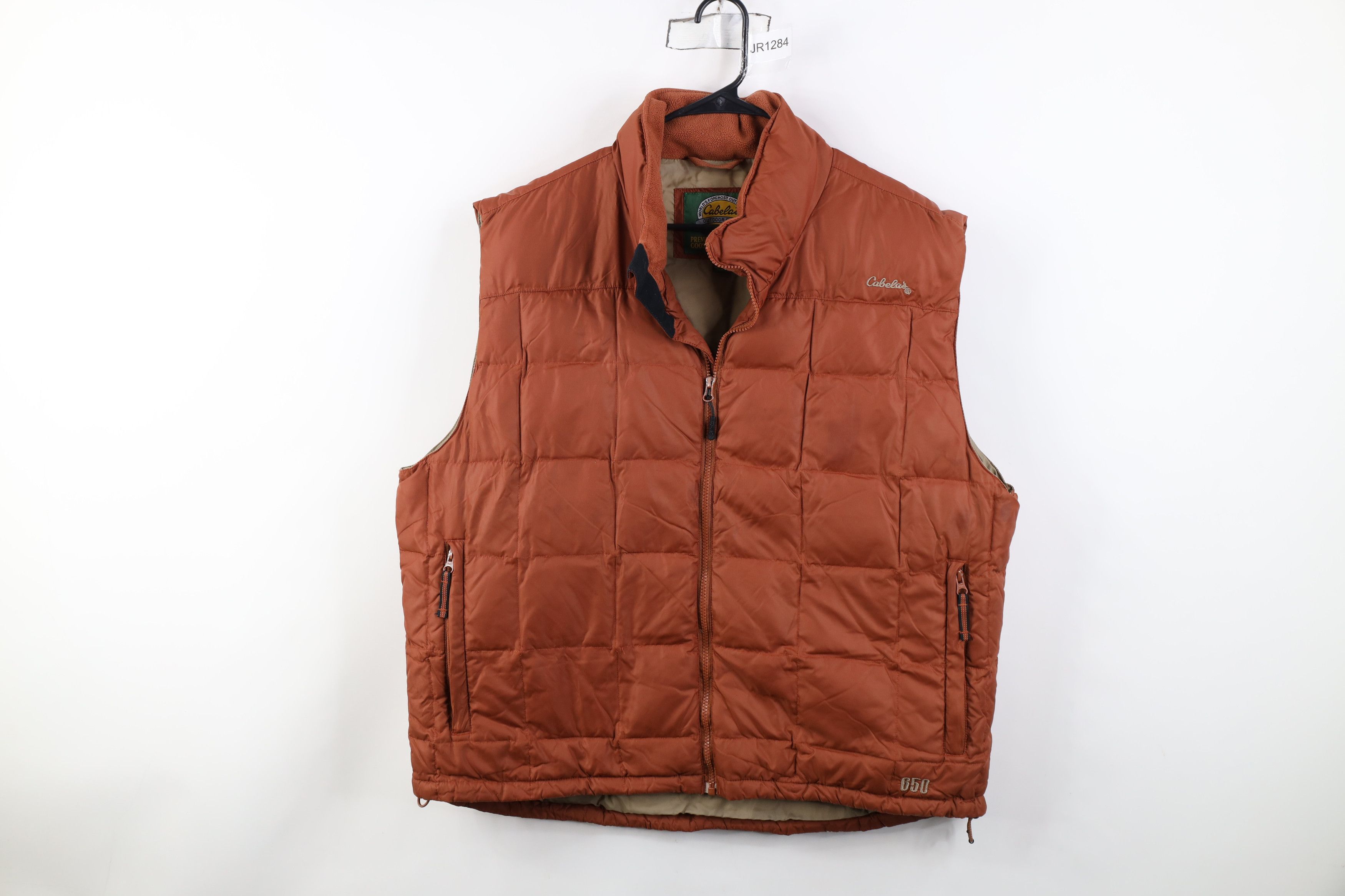 Cabelas Vintage Cabelas Down Fill Full Zip Puffer Vest Jacket Orange Size US XL / EU 56 / 4 - 1 Thumbnail