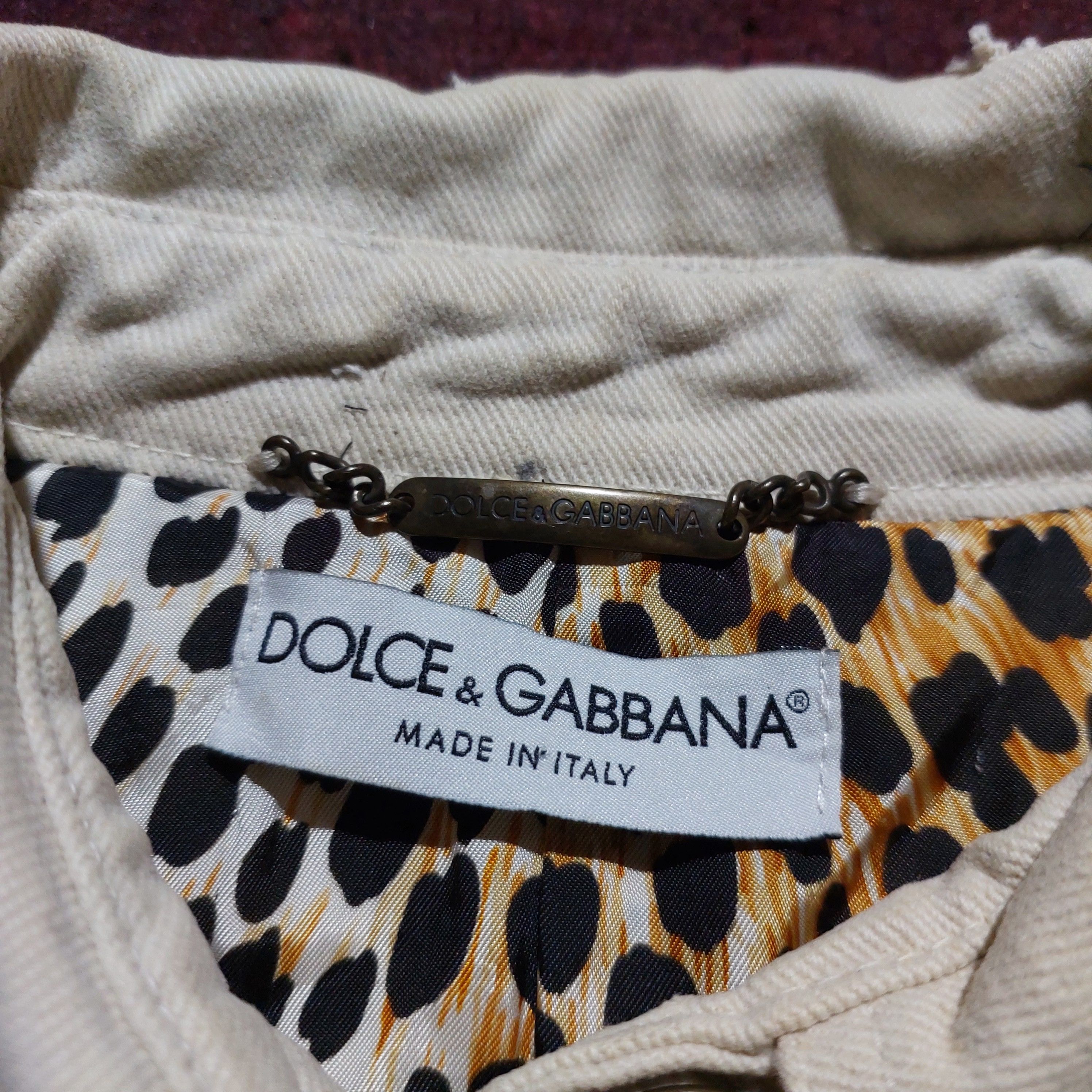 Dolce & Gabbana Dolce & Gabbana leopard distressed denim jacket Size S / US 4 / IT 40 - 8 Thumbnail