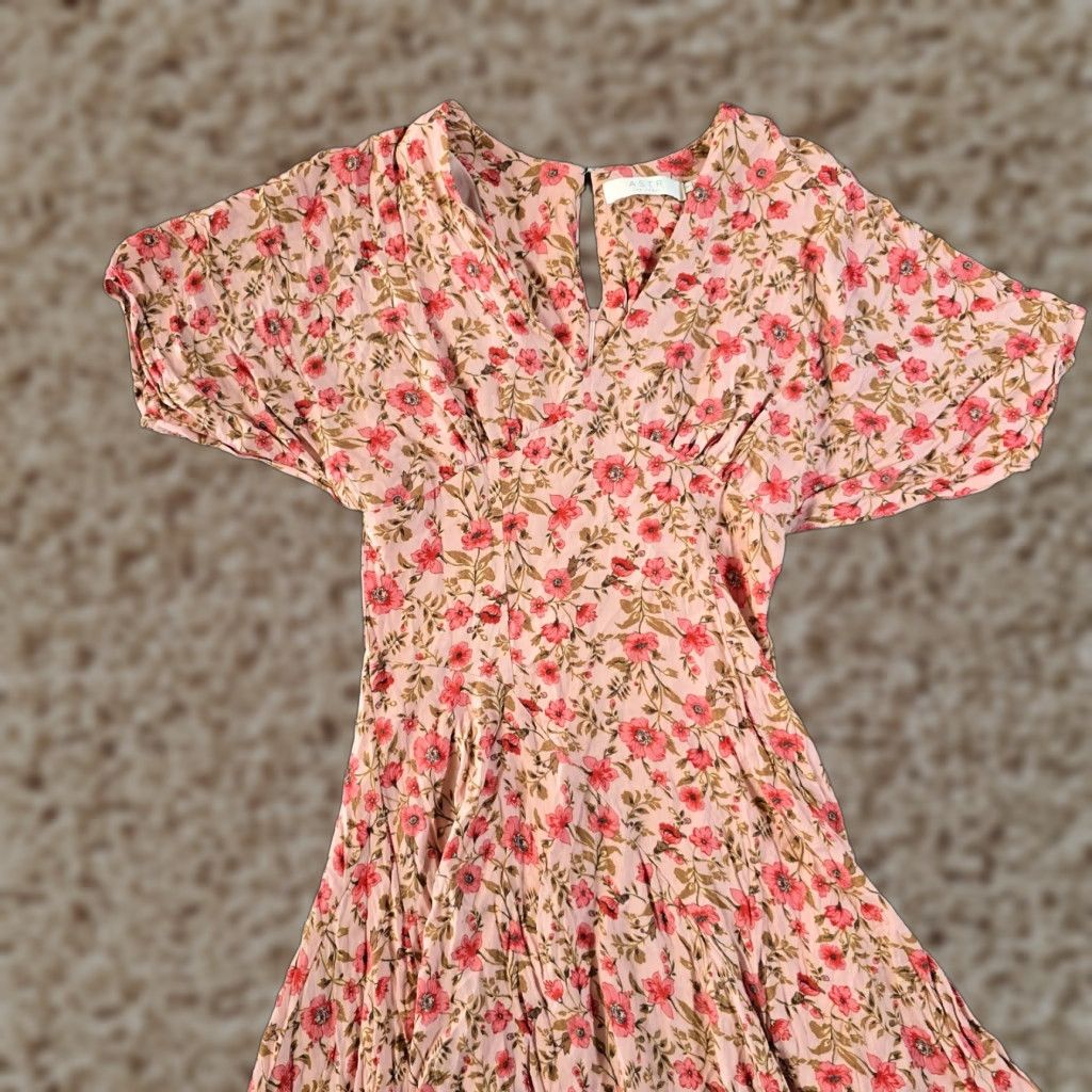 ASTR The Label VINTAGE? ASTR The Label Dress Womens Size Small Pink Floral A Line Cottage Prairie Casual Size S / US 4 / IT 40 - 1 Thumbnail