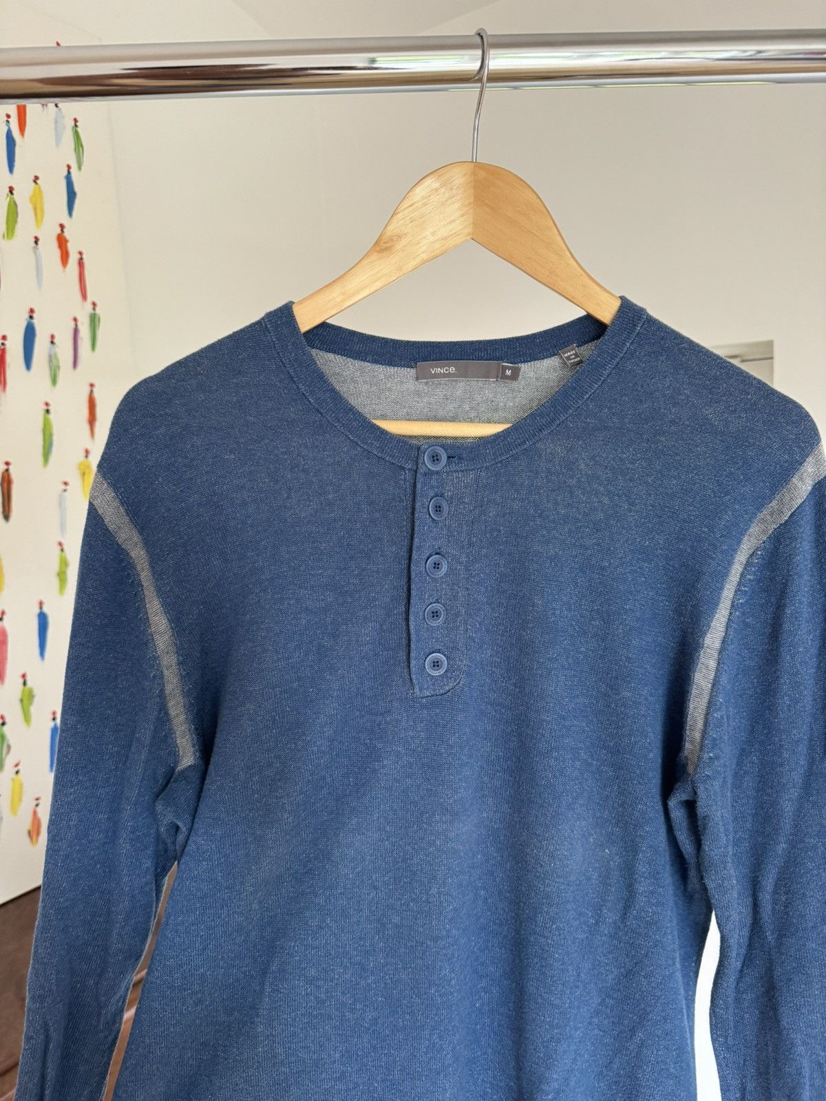 Vince Henley Sweater with knit details Size US M / EU 48-50 / 2 - 1 Thumbnail
