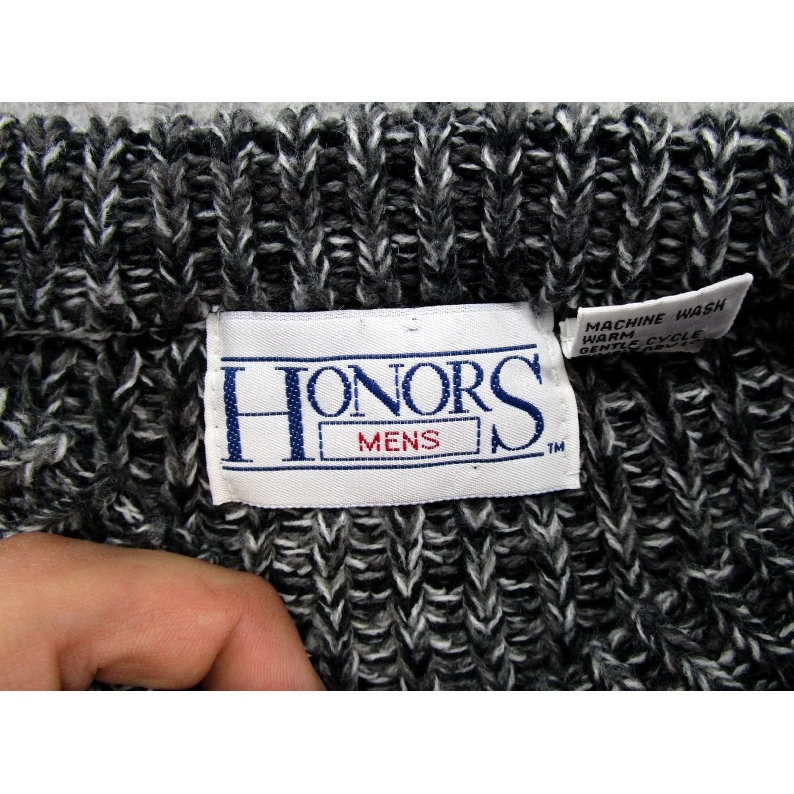 Vintage Honors Mens Ribbed Knit Crew Neck Sweater XL Gray 100% Acrylic Vintage Y2K Style Pullover Crew Neck Knit Classic Size US XL / EU 56 / 4 - 2 Thumbnail