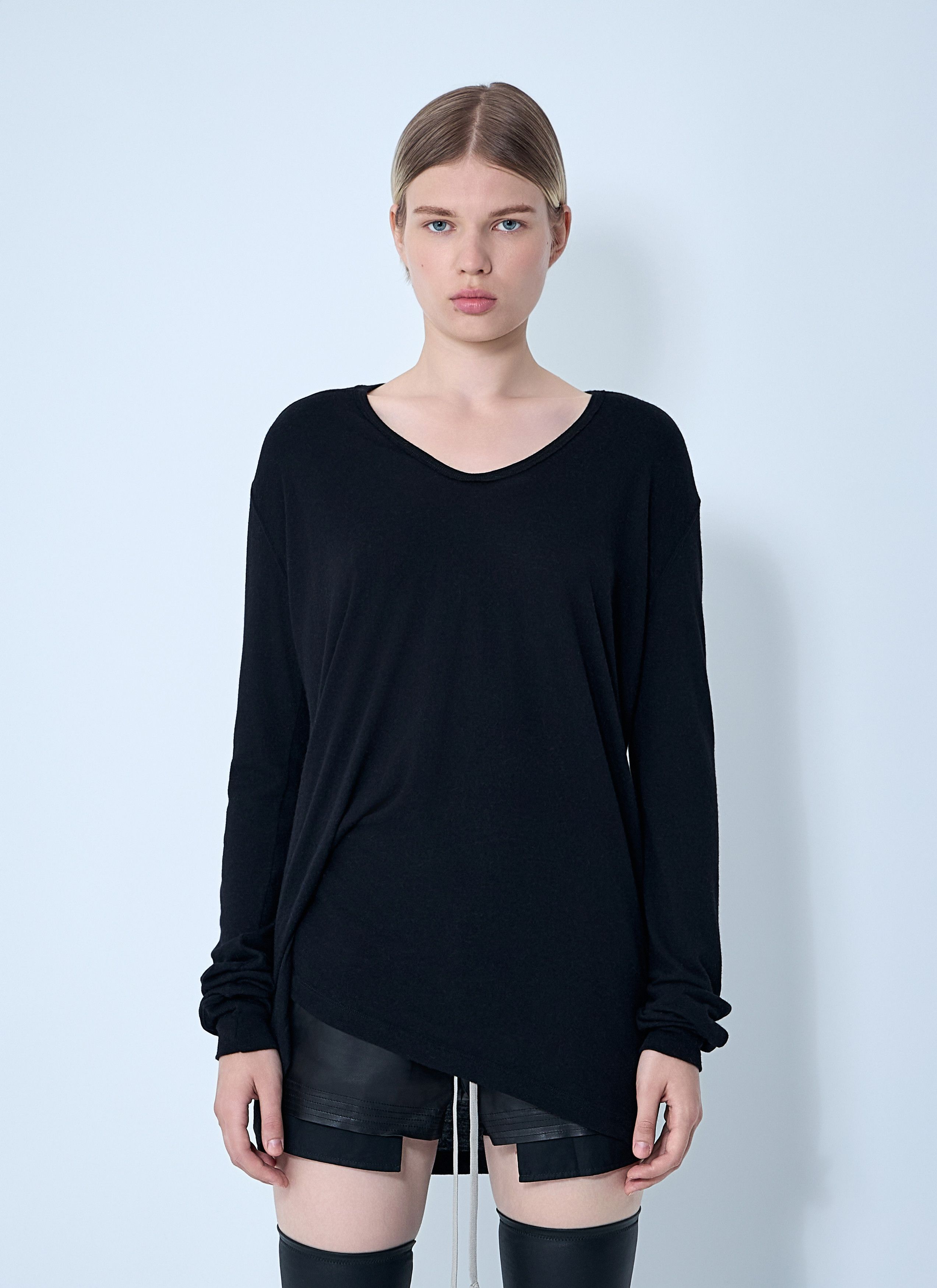Rick Owens Hiked Long Sleeve Top Size M / US 6-8 / IT 42-44 - 1 Thumbnail