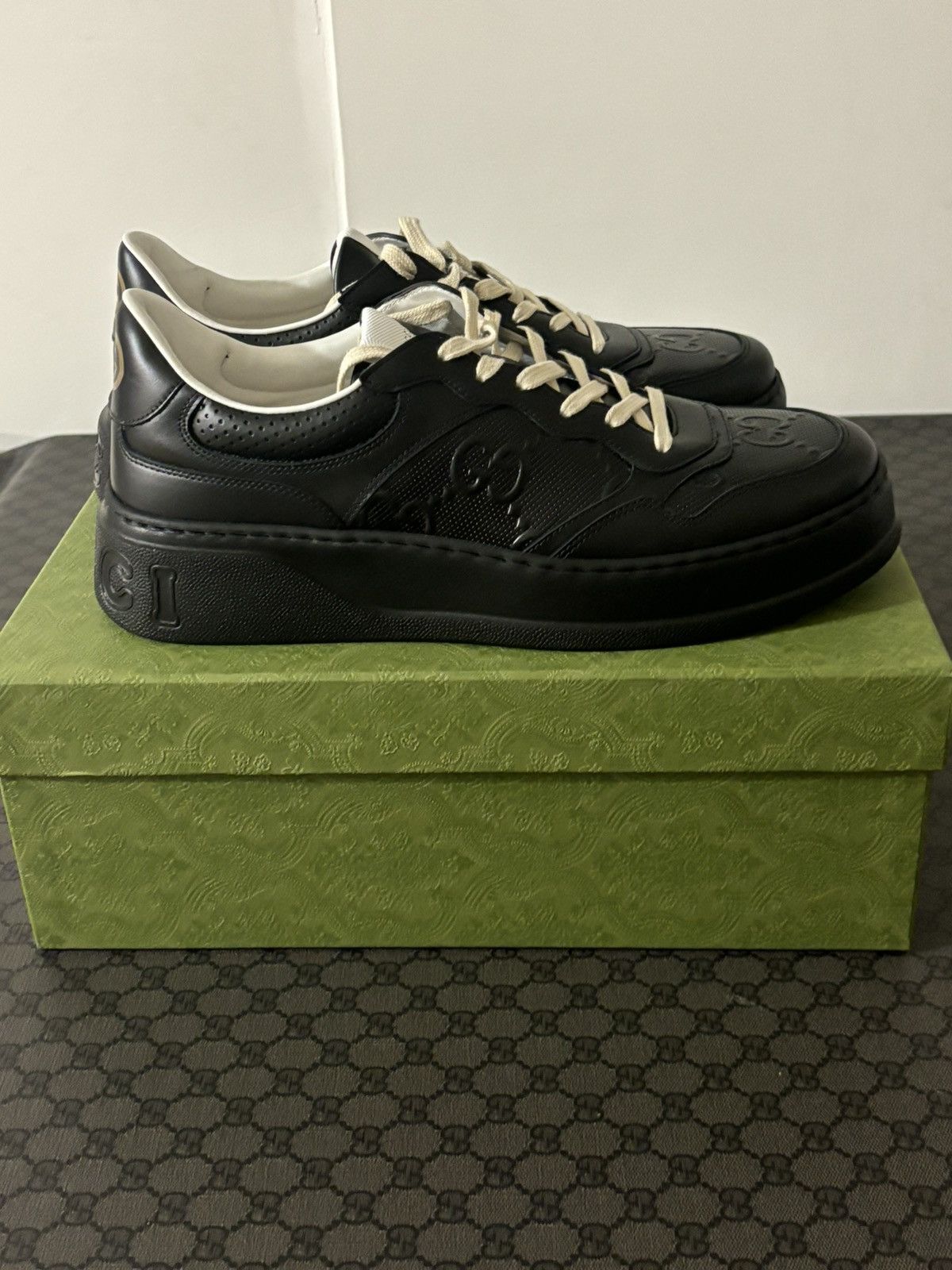 image of Gucci Ace Shoes in Black, Men's (Size 10.5)