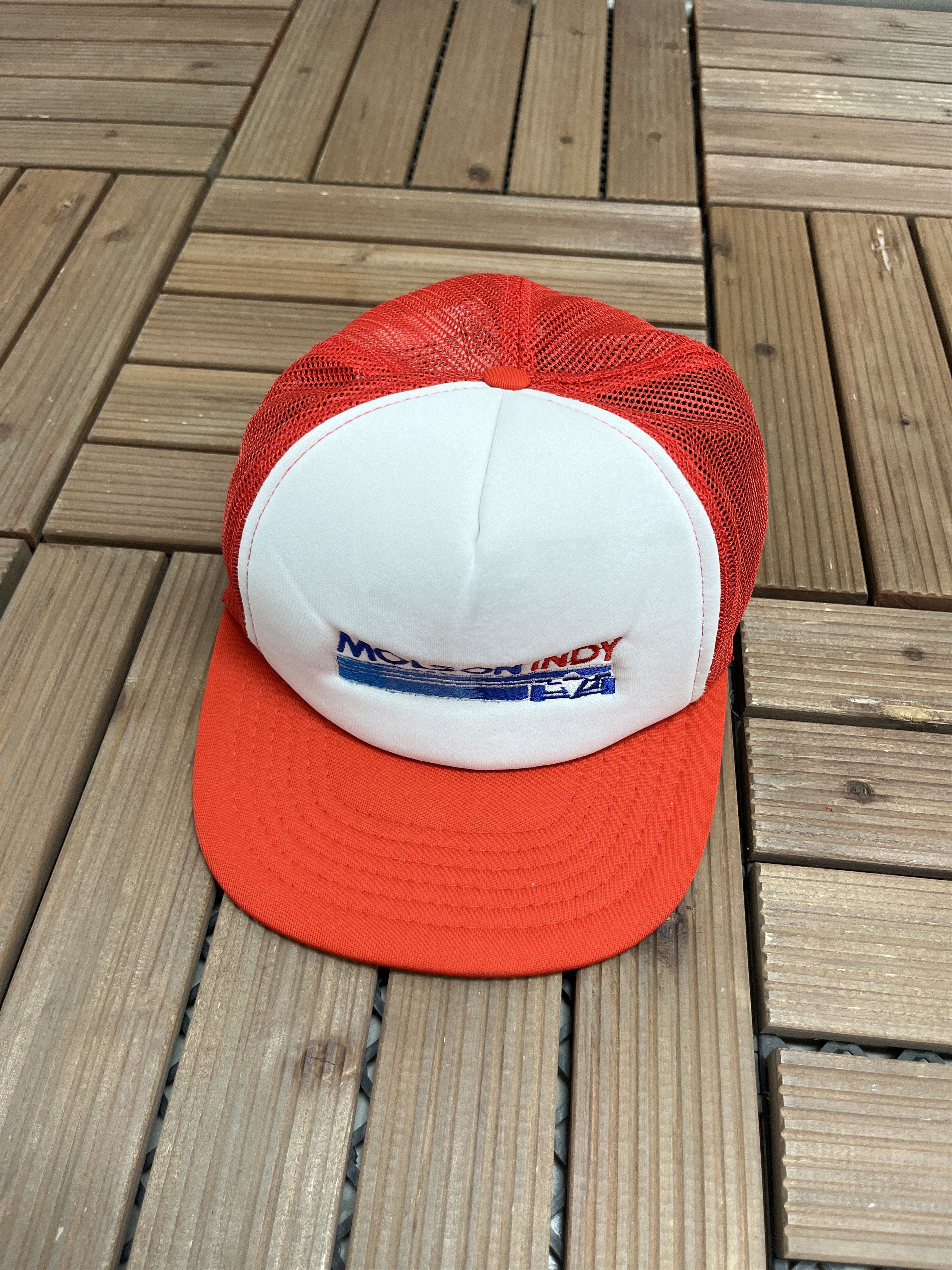 Vintage Molson Indy Embroidered Vintage White Trucker Hat Cap Size ONE SIZE - 1 Thumbnail