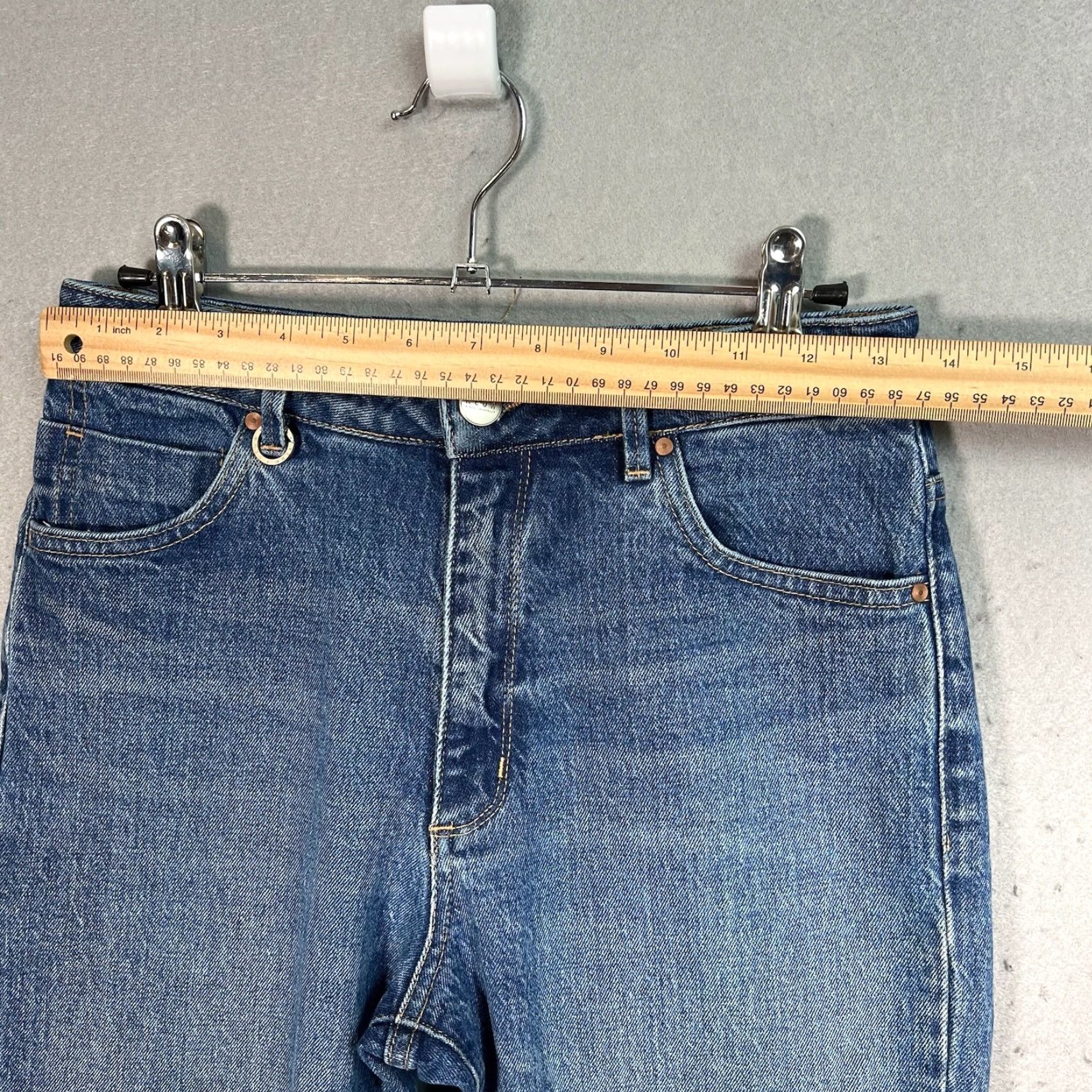 Vintage Neuw Jeans 28 Womens Blue Denim Marilyn CK Raw Hem Wide Flare Leg Size 28" / US 6 / IT 42 - 3 Thumbnail