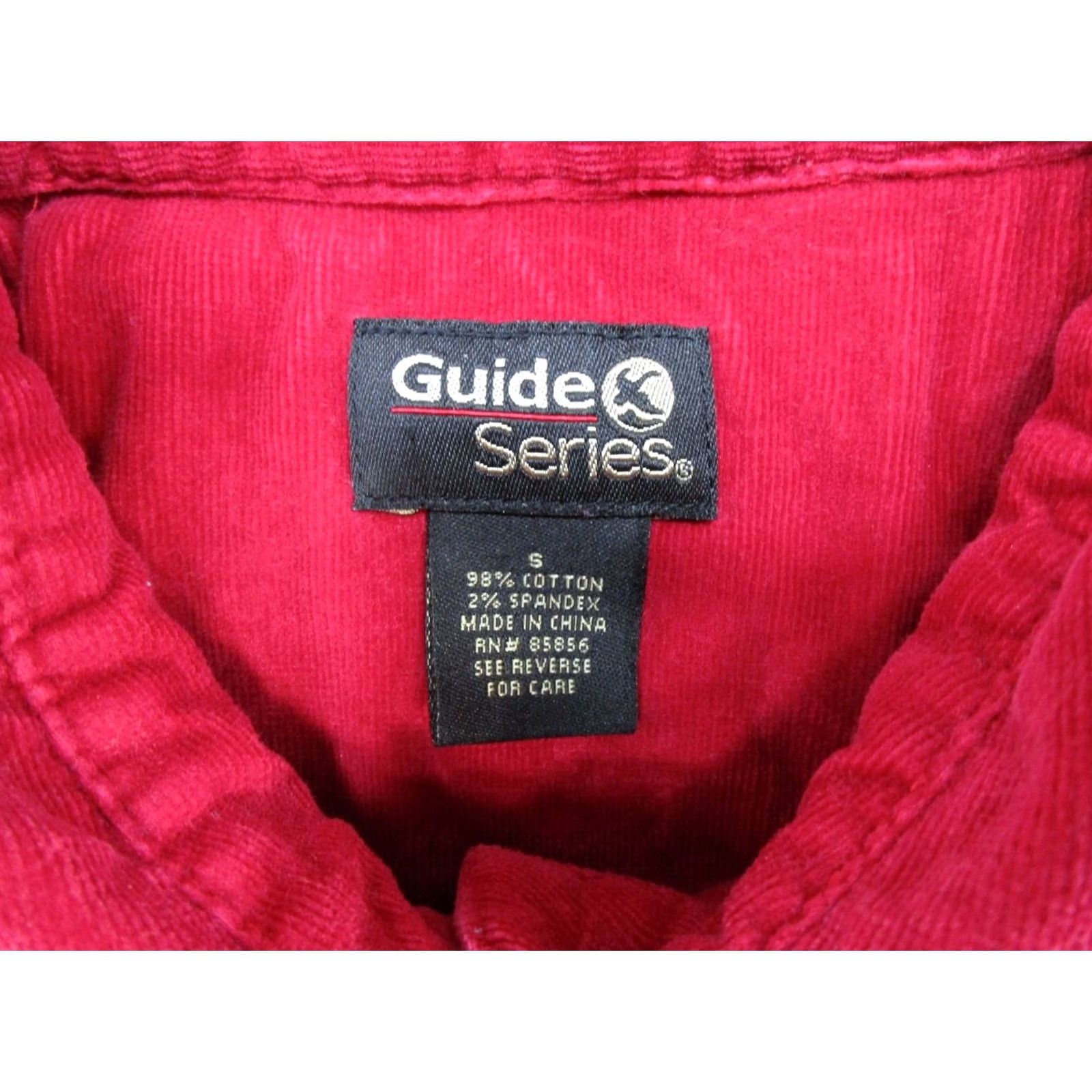 Vintage Guide Series Women's Red Corduroy Floral Button Up Long Sleeve Shirt S Size S / US 4 / IT 40 - 2 Thumbnail
