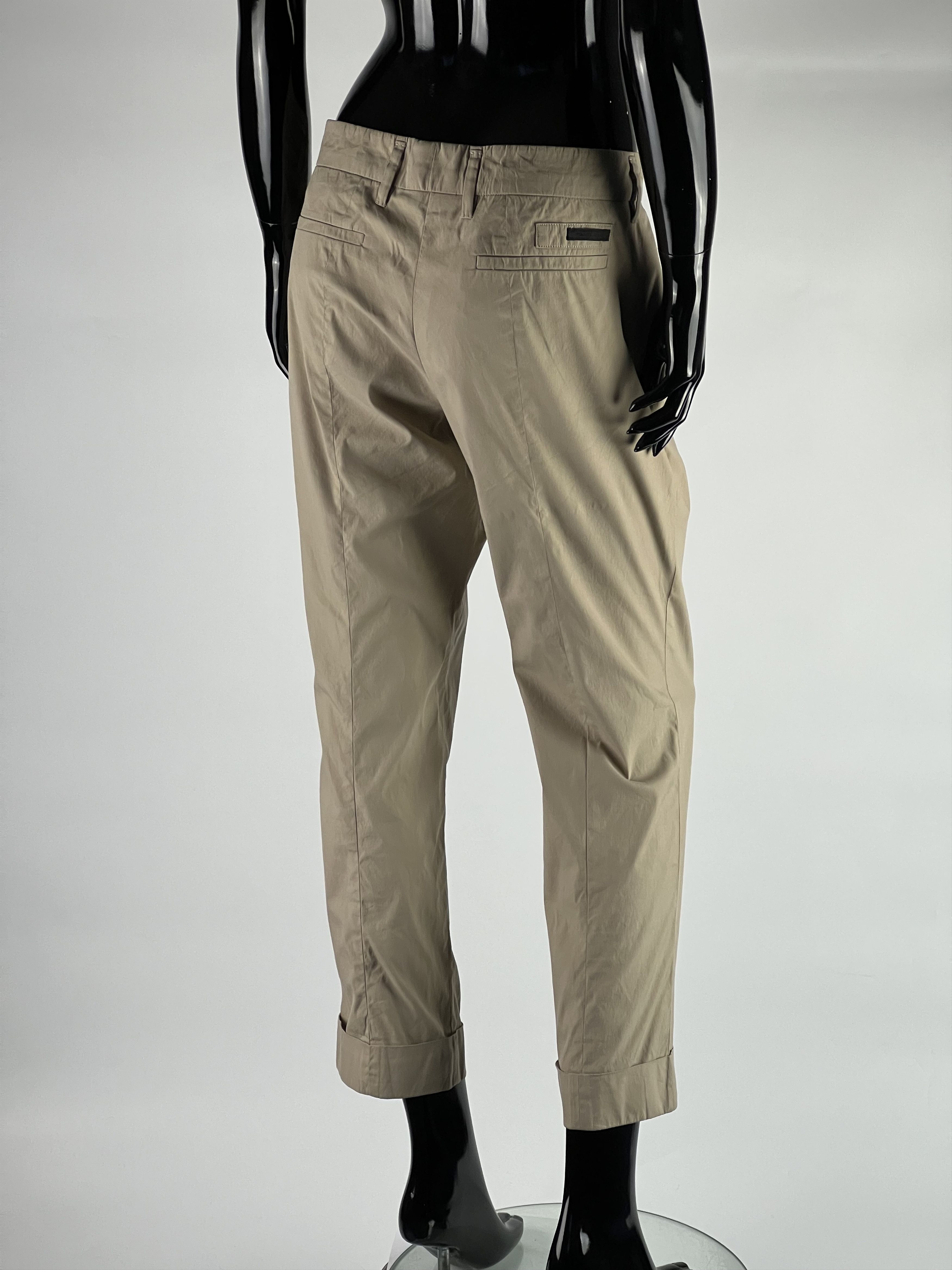 Prada Prada Women's Beige Cropped Chino Pants Size IT44 Size 30" / US 8 / IT 44 - 3 Thumbnail