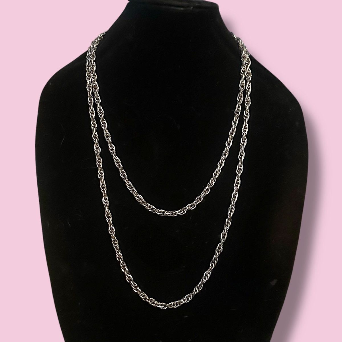 Monet Vintage Monet long chunky silver cable link chain necklace Size ONE SIZE - 1 Thumbnail