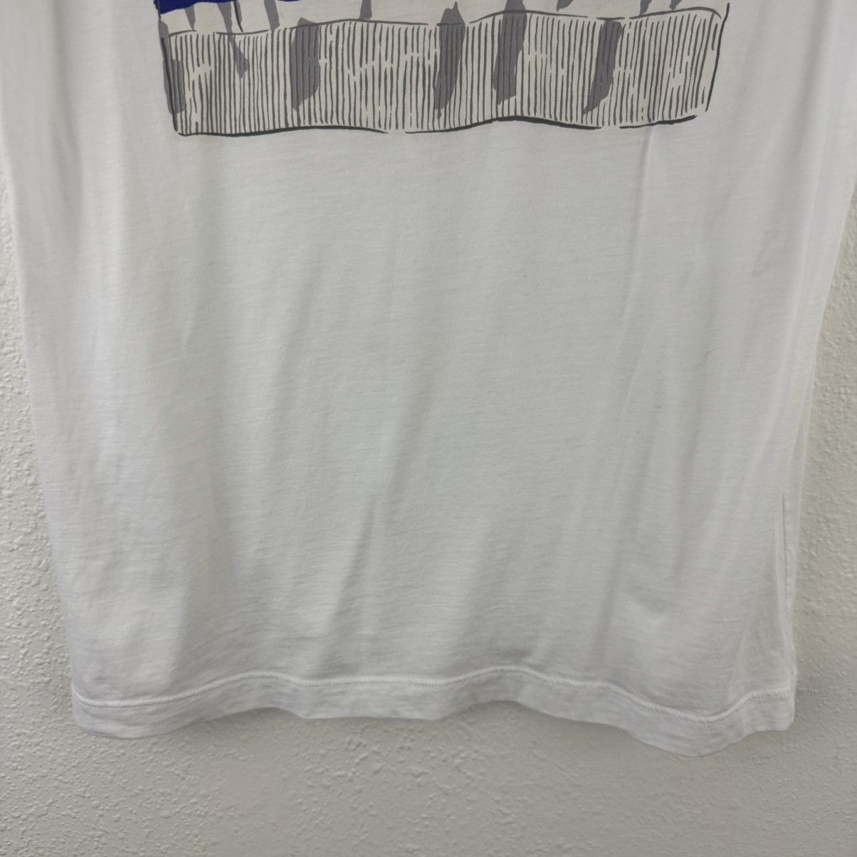 Kate Spade KATE SPADE White Blue Broome Street Tromp L'Oeil Graphic Tee Size M / US 6-8 / IT 42-44 - 10 Thumbnail