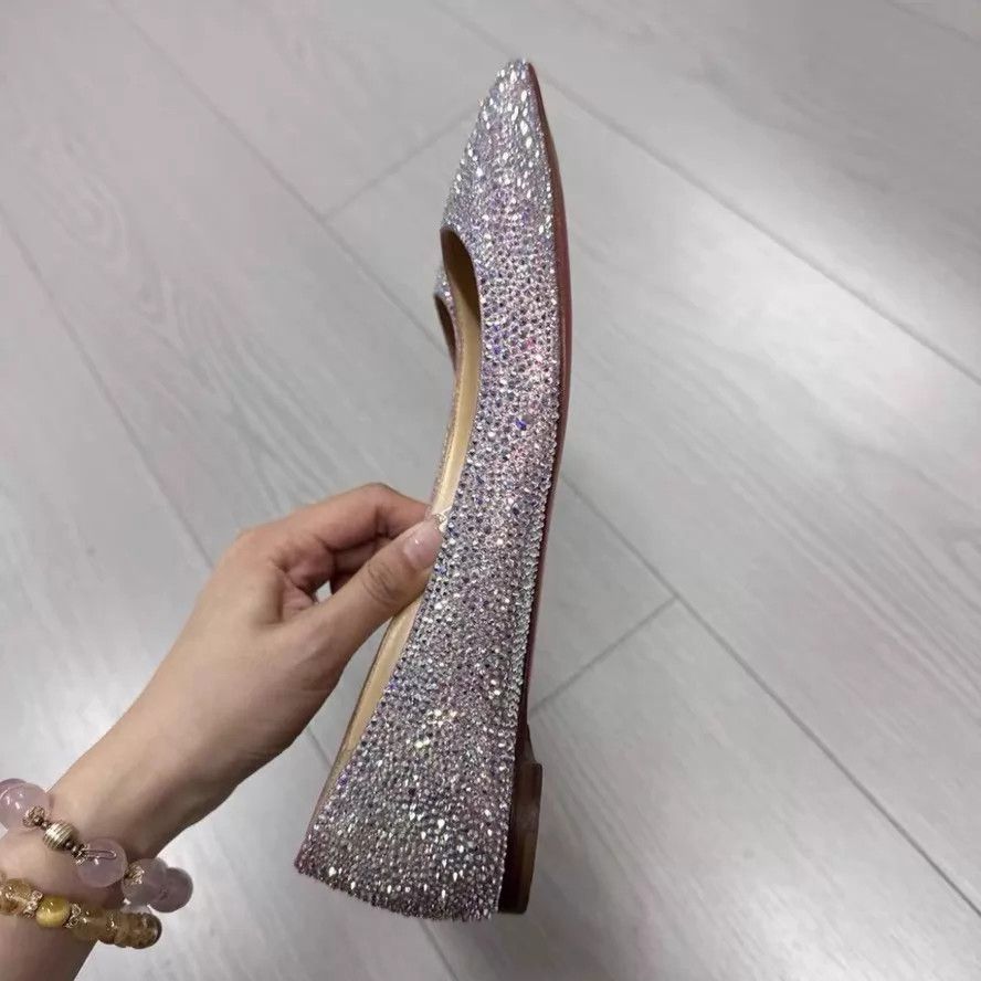 Christian Louboutin CL Multicolor Pave Crystal Red Sole Flat 36 Size US 5.5 / IT 35.5 - 1 Thumbnail