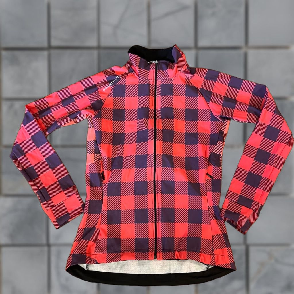 Pinko Podium wear Jacket Womens XS Pink Plaid Full Zip Peformance Cycle Running Coat Size XS / US 0-2 / IT 36-38 - 1 Thumbnail