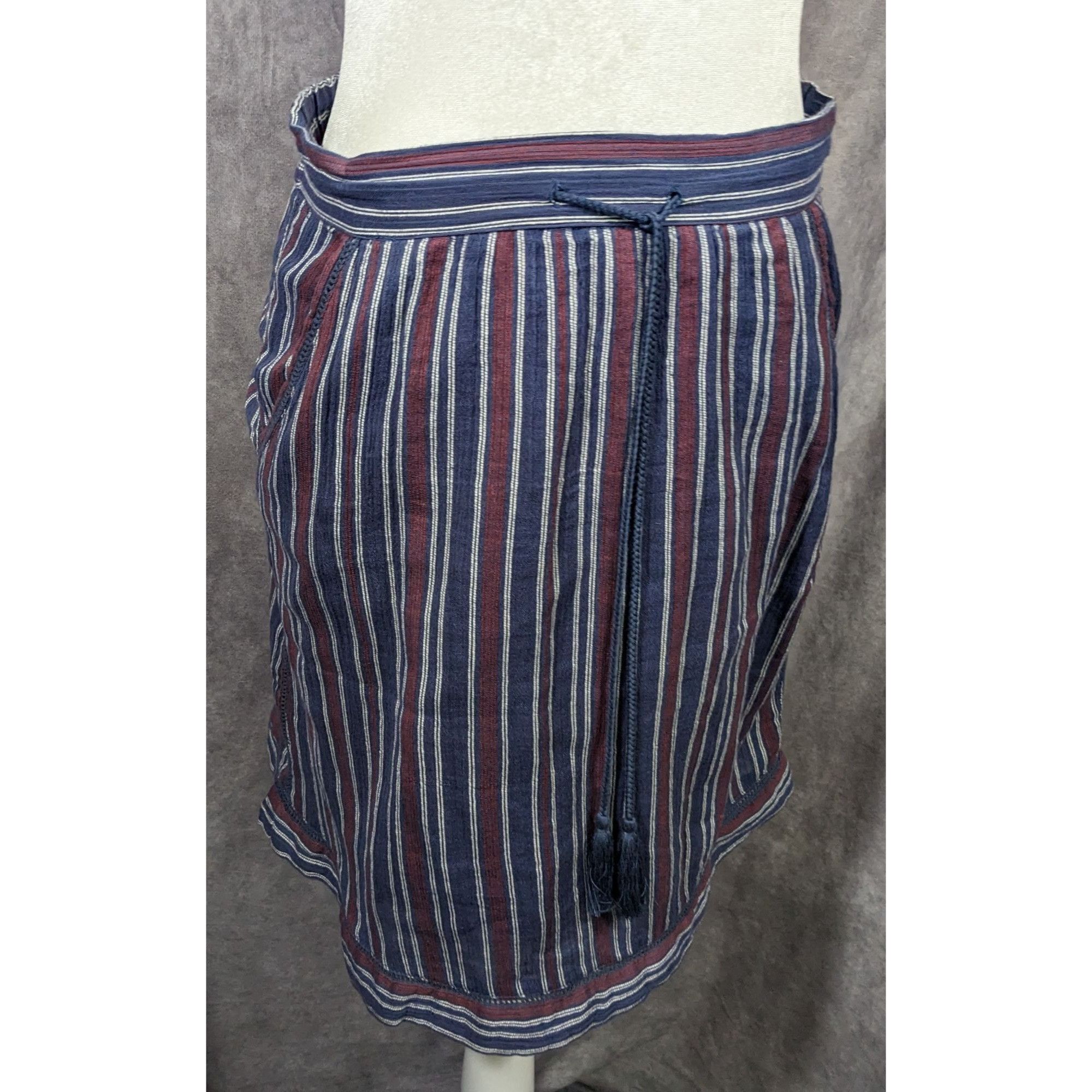 Other Indie & Cold San Sebastian Retro Bohemian Red And Blue Strip Size 29" - 7 Thumbnail