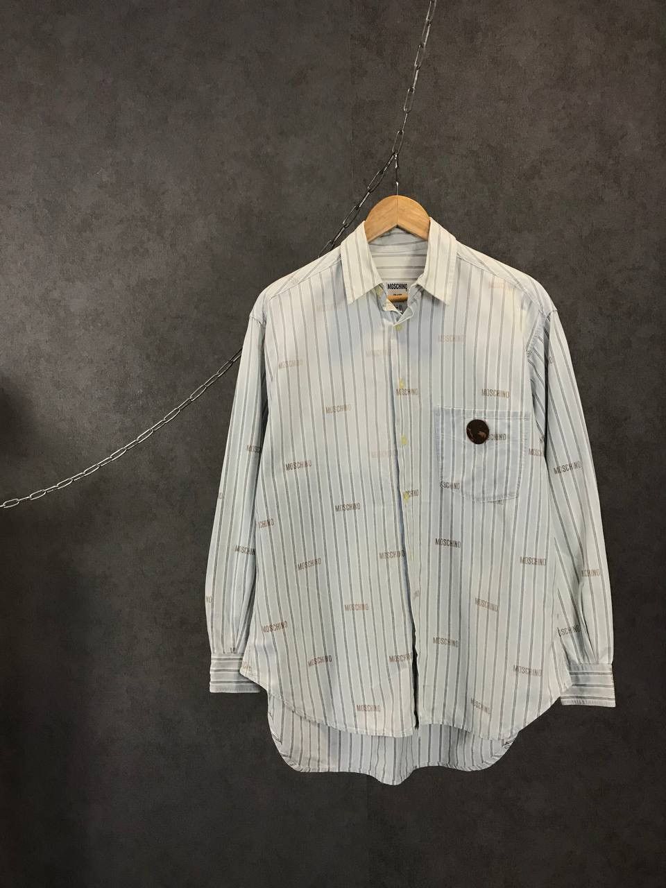 Moschino Moschino Jeans vintage designer striped monogram shirt Size US S / EU 44-46 / 1 - 1 Thumbnail