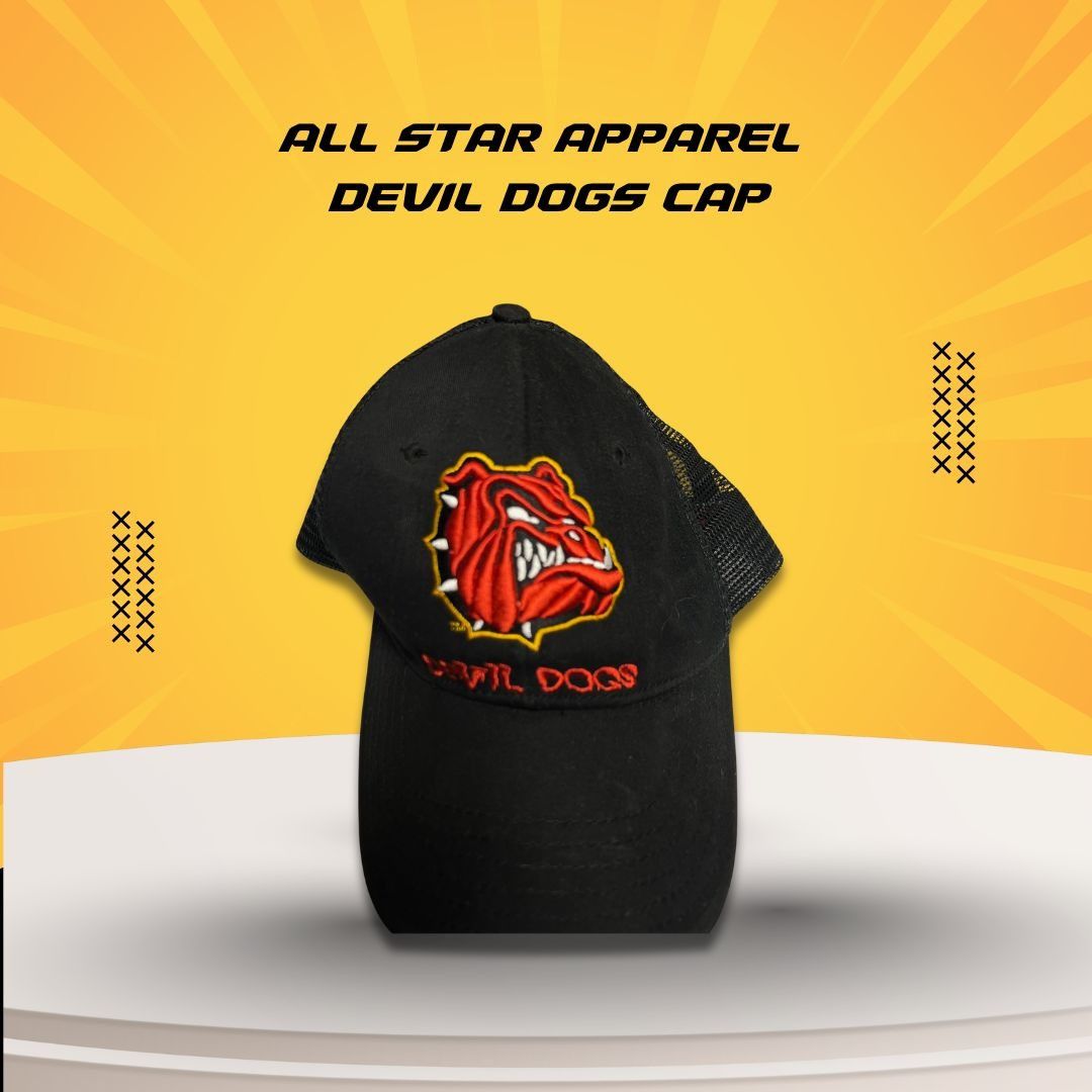 Other All Star Apparel Devil Dogs Black Mesh Cap Adjustable Fit 10 Size ONE SIZE - 1 Thumbnail