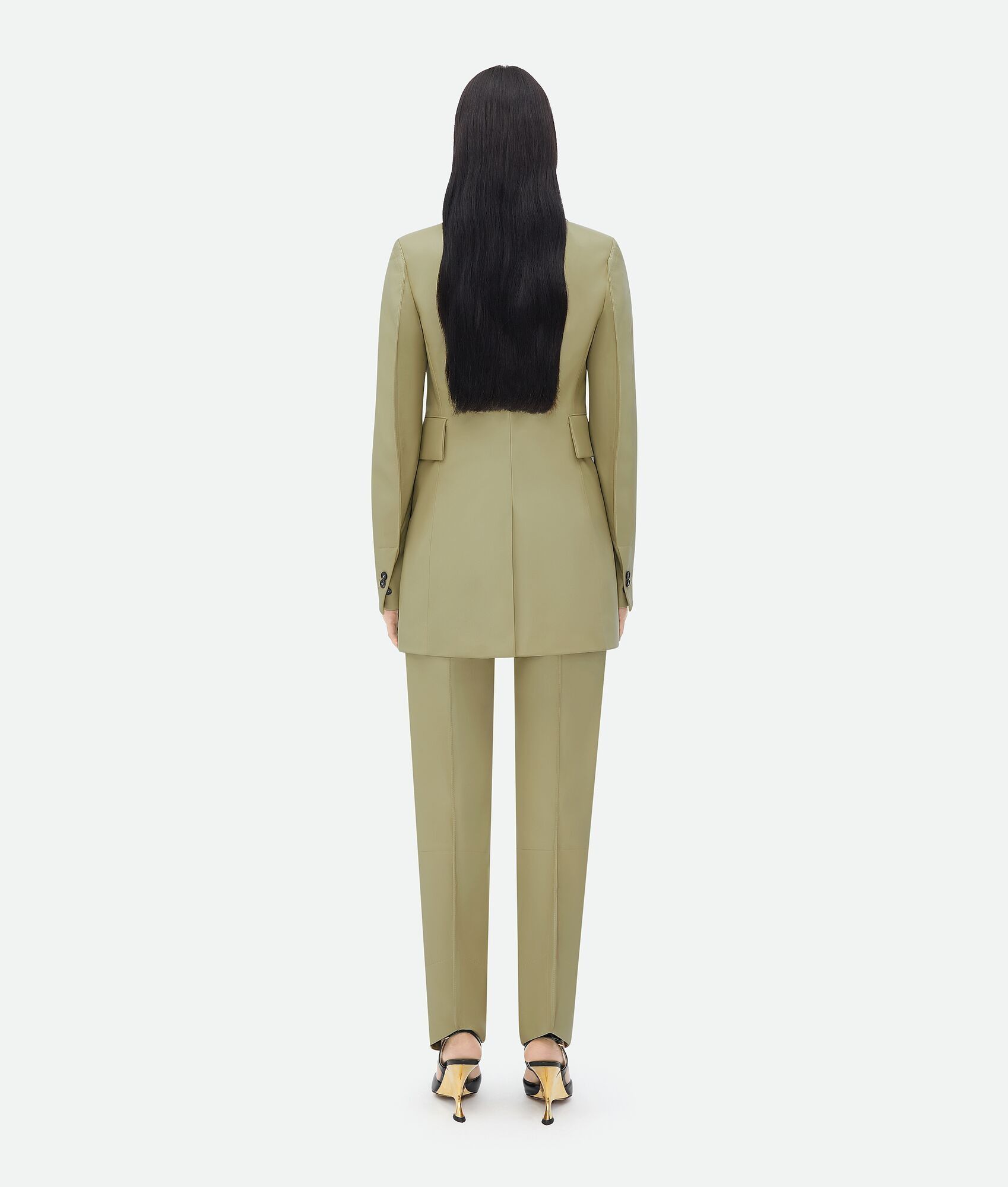 Bottega Veneta o1bcso1str0225 Curved Sleeves Leather Jacket in Fennel Seed Size XS / US 0-2 / IT 36-38 - 3 Thumbnail