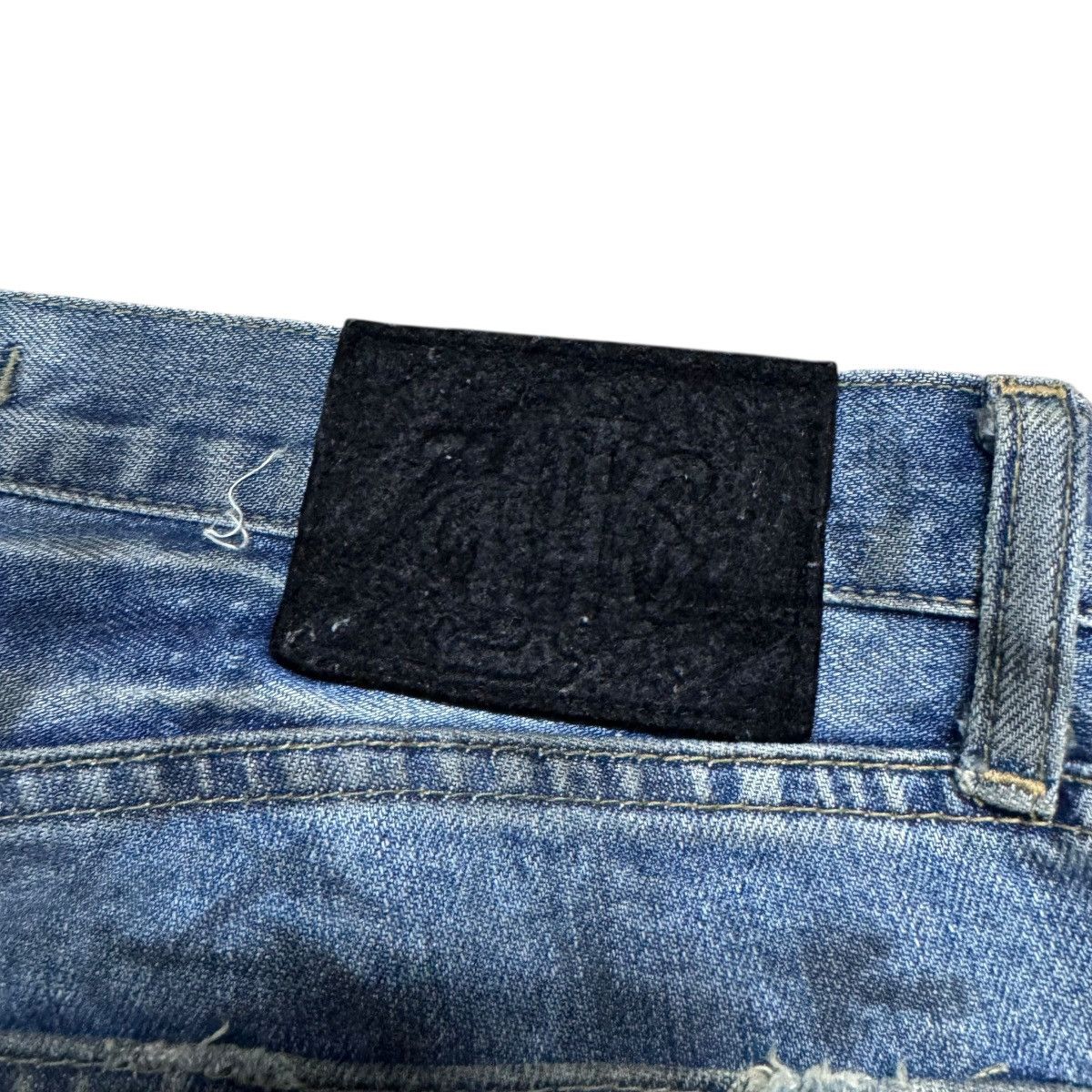 PPFM PPFM Distressed Denim Painted Airbrush Side Striped Jeans Size US 33 - 13 Thumbnail
