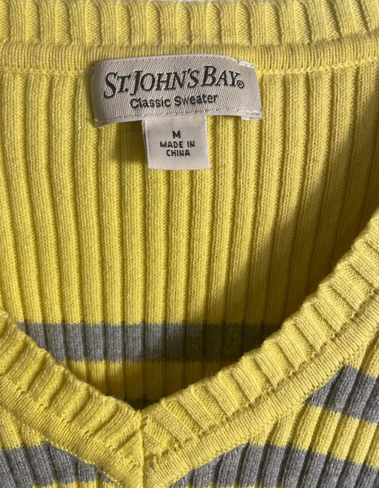 St. Johns Bay St. John's Bay Sweater Women's Medium Yellow Cotton Y2K 90s Size M / US 6-8 / IT 42-44 - 2 Thumbnail