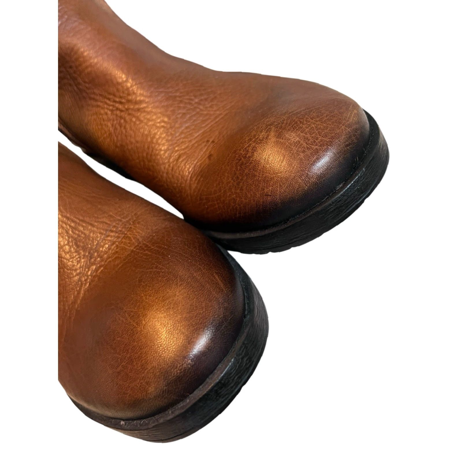 Vintage Vic Matie Boots Women Knee High Leather Brown Shearling Lined Strap Zip 39 9 Size US 9 / IT 39 - 6 Thumbnail