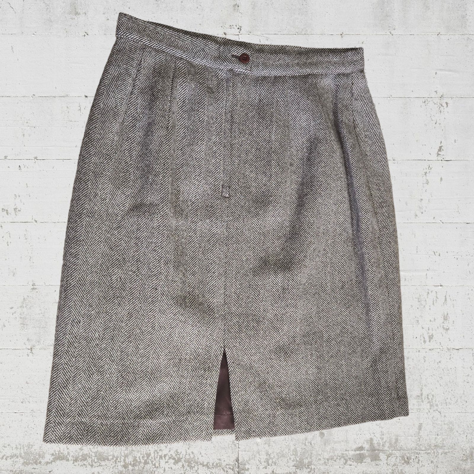 Vintage Vintage Brown Wool Pencil Skirt Size 10 Size 32" / US 10 / IT 46 - 9 Thumbnail