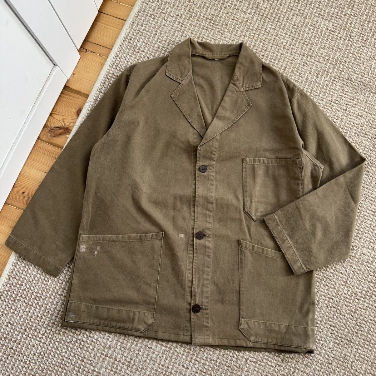 Vintage French distressed chore works vintage jacket Size US L / EU 52-54 / 3 - 1 Thumbnail