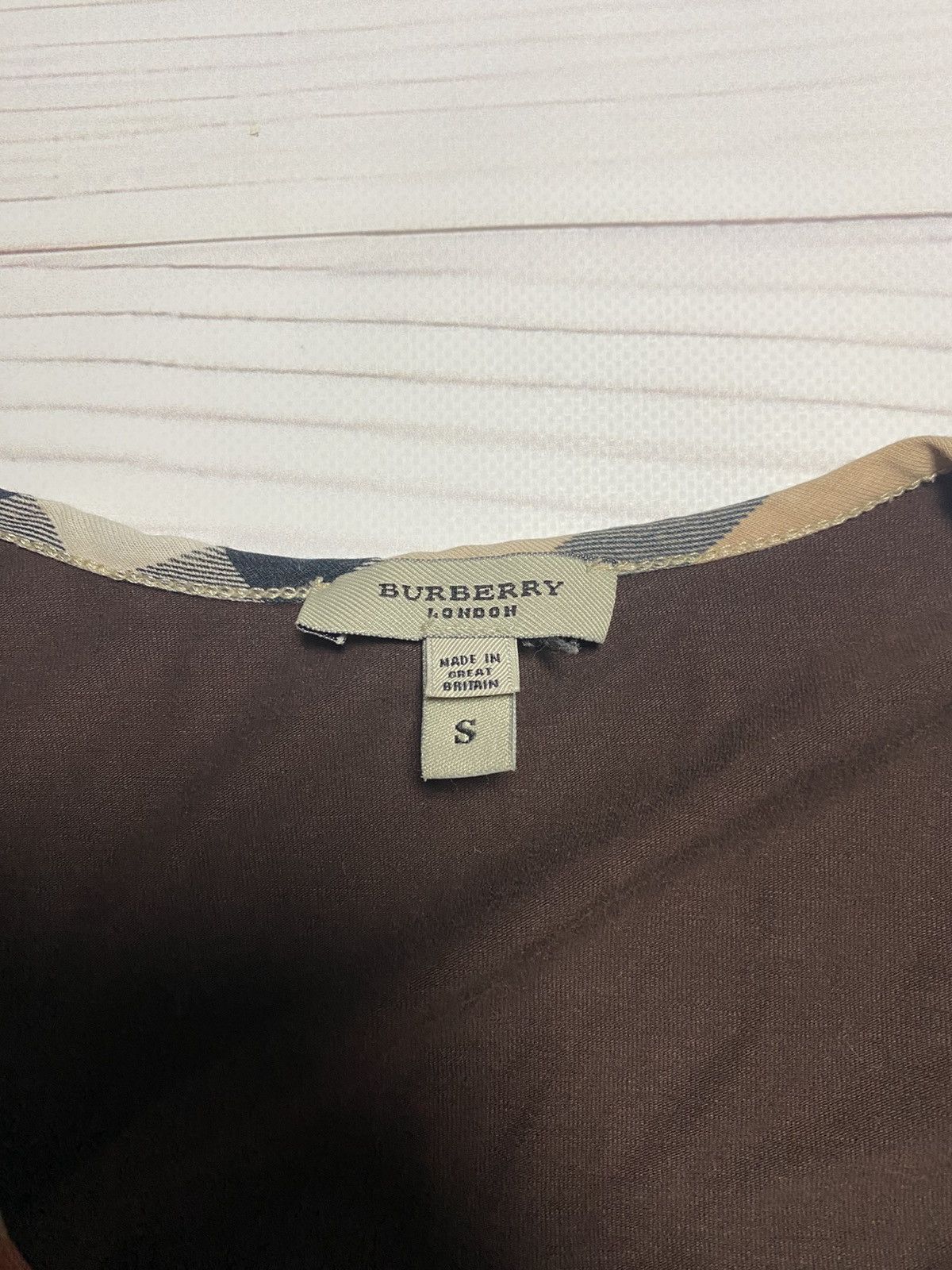 Burberry × Vintage Vintage Burberry Brit Nova check plaid cuff 3/4 shirt brown Size S / US 4 / IT 40 - 3 Thumbnail