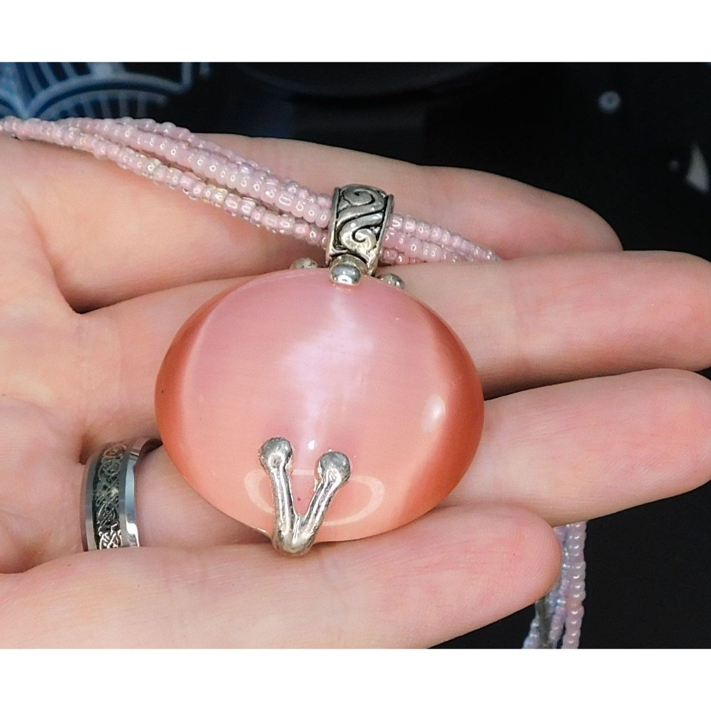 Other Premier Designs Pink Cat Eye Pendant Necklace Size ONE SIZE - 1 Thumbnail
