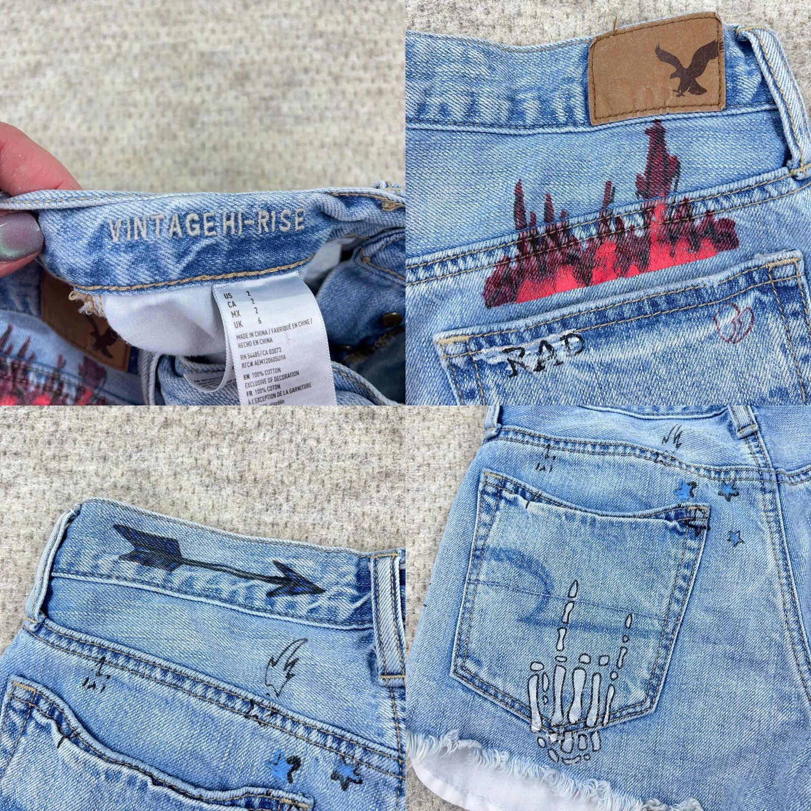 American Eagle Outfitters American Eagle Outfitters Shirts Women Vintage High Rise Button Fly School Drawing Art Modern Classic Size XS / US 0-2 / IT 36-38 - 9 Thumbnail