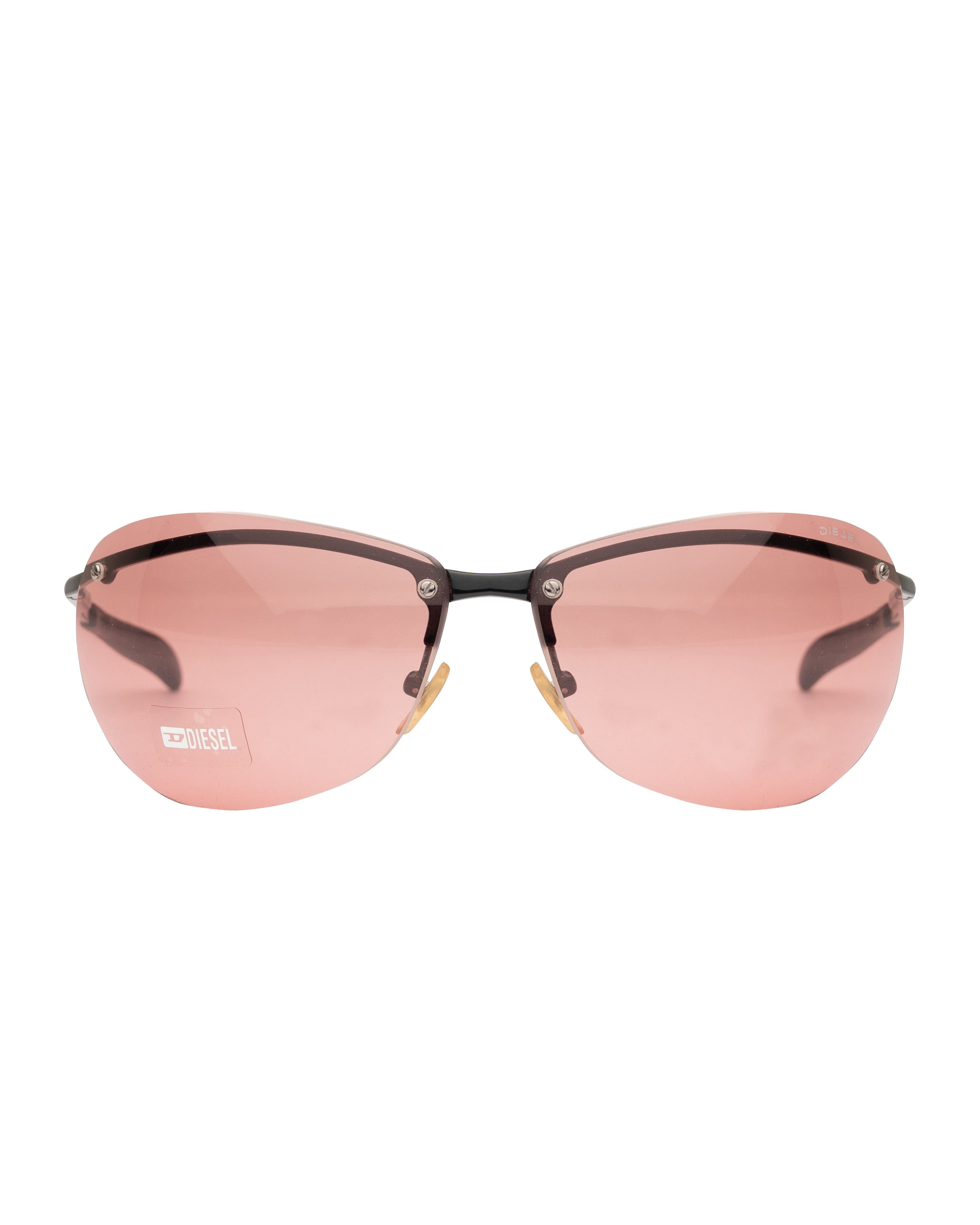 Diesel Diesel '90s Red Oversized Round Rimless Sunglasses Size ONE SIZE - 1 Thumbnail
