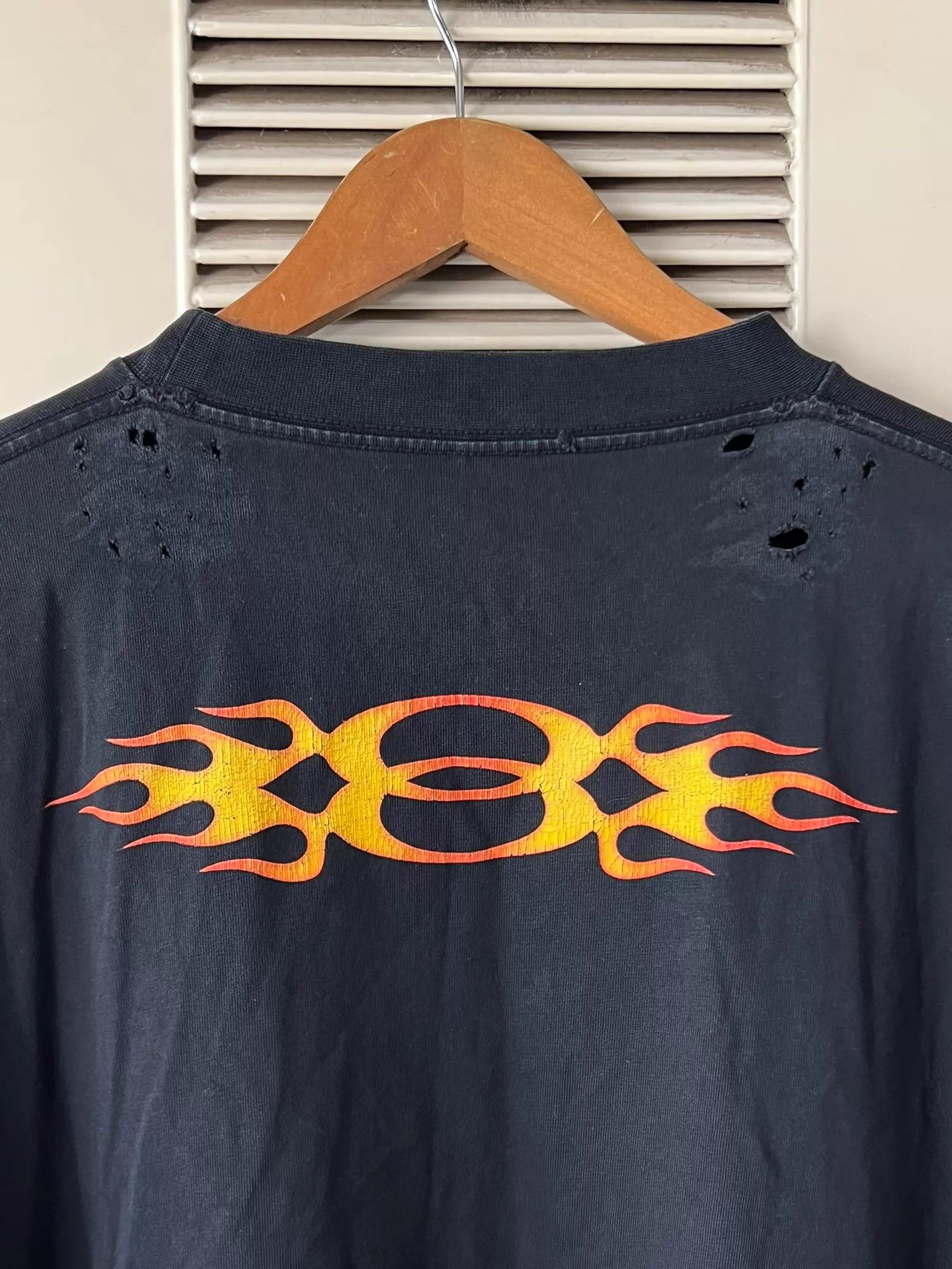 Balenciaga Balenciaga Flame Logo Unisex T-Shirt Size 5 Black Size US XXL / EU 58 / 5 - 5 Thumbnail