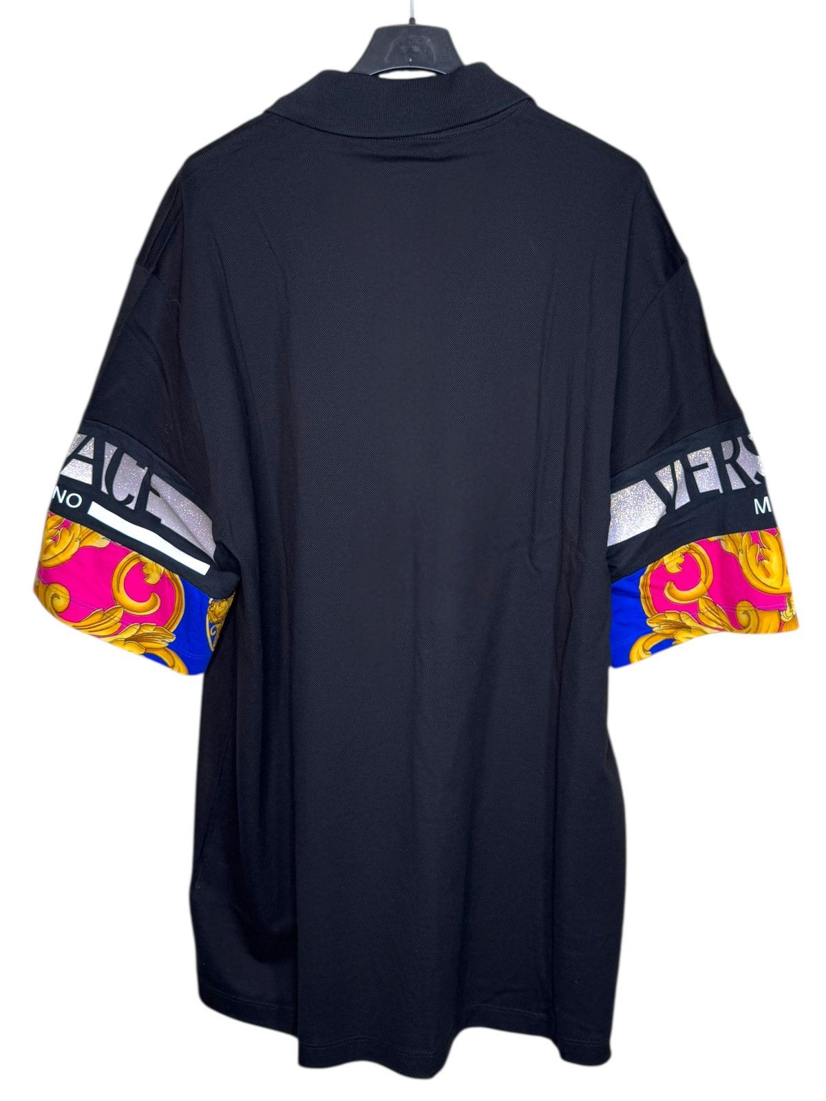 Versace Versace Black Polo Baroque Logo Sleeves Size M Italy Size US M / EU 48-50 / 2 - 2 Thumbnail
