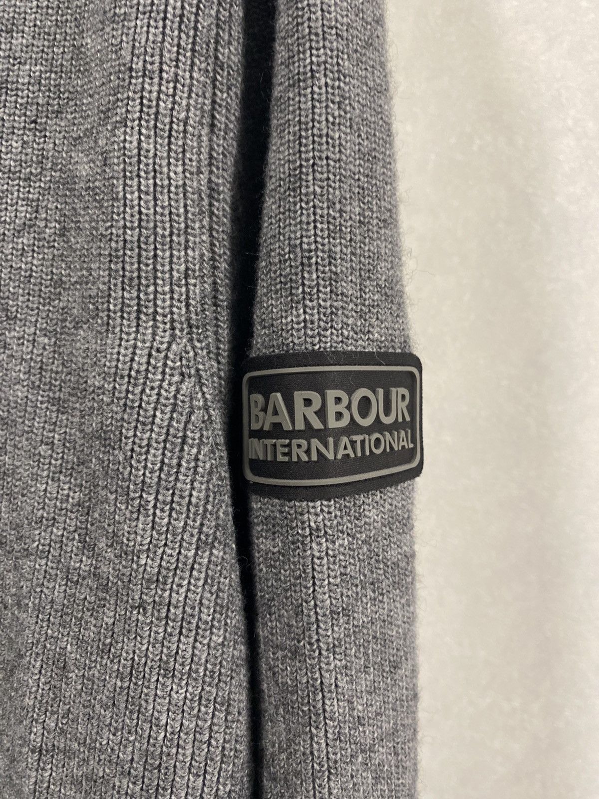 Barbour Barbour International Grey Wool/Cotton Blend Sweater Size: L Size US L / EU 52-54 / 3 - 2 Thumbnail
