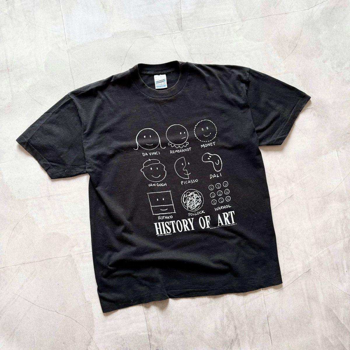 Band Tees 1991 History Of Art Faded Monet Picasso Dali Warhol T-shirt Size US XL / EU 56 / 4 - 1 Thumbnail