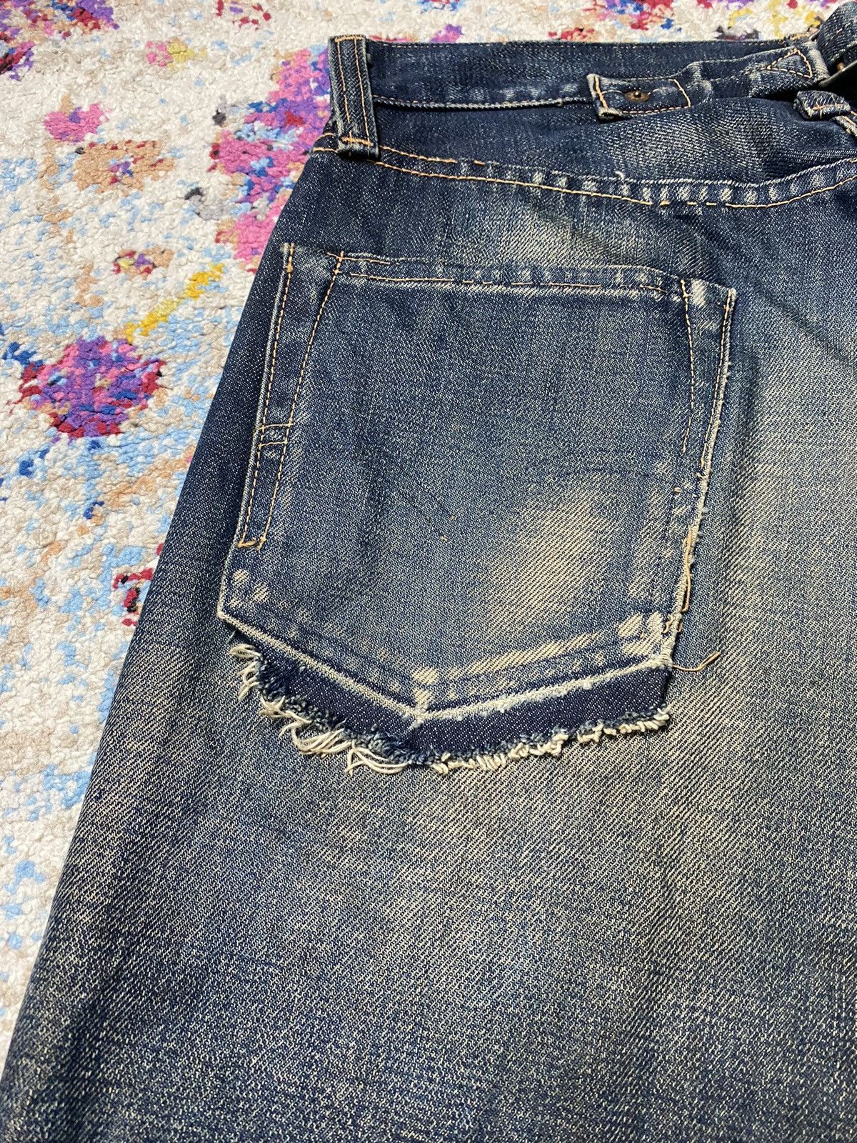 Levi's × Levi's Vintage Clothing × Vintage 1980 Cinch Buckleback Big E 501 Levis Selvedge Slim Straight Size US 34 / EU 50 - 12 Thumbnail