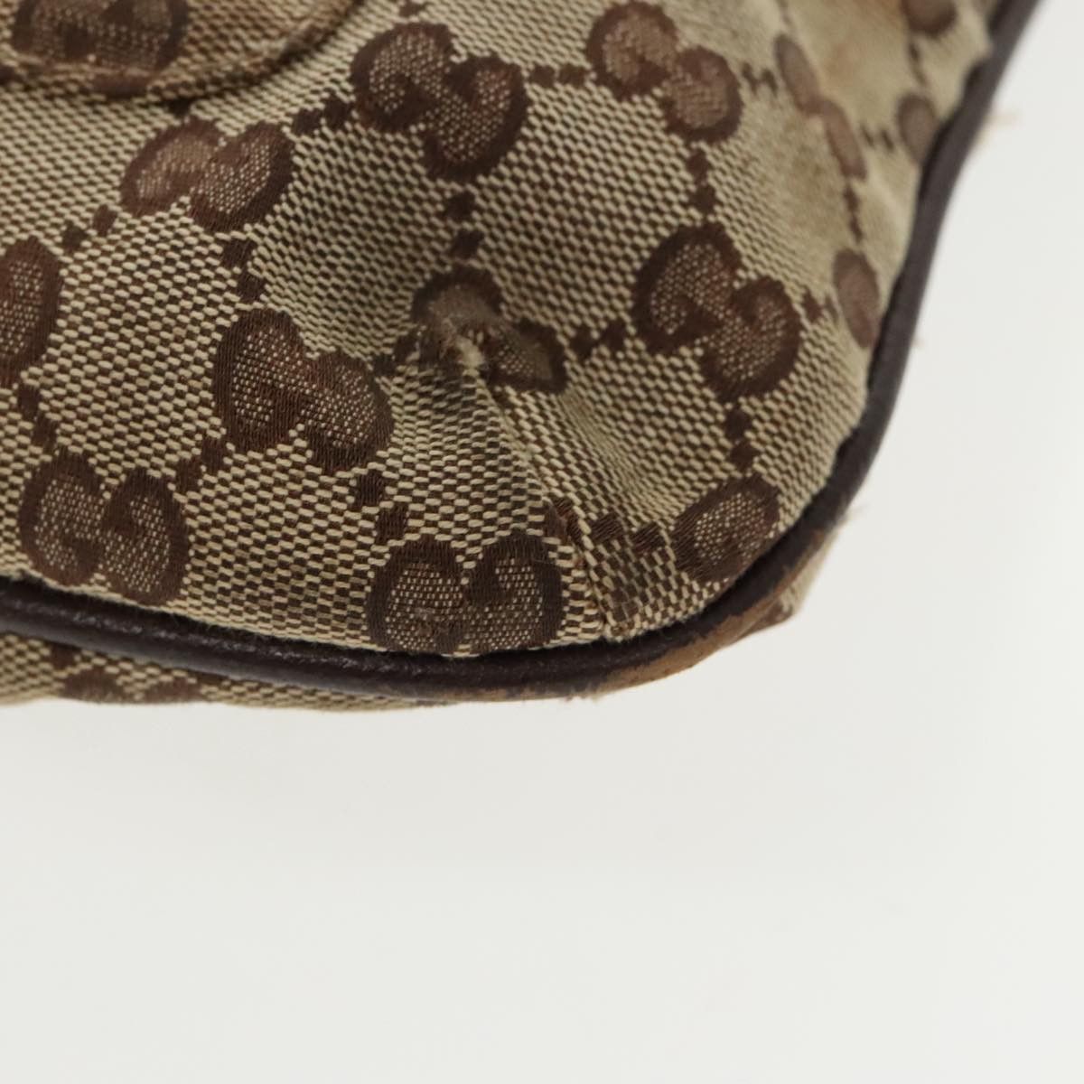 Gucci GUCCI GG Canvas Shoulder Bag Beige Dark Brown Silver Size ONE SIZE - 11 Thumbnail