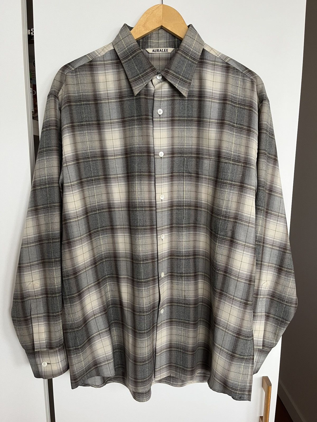 Auralee Auralee Super Light Wool Brown Check | Grailed