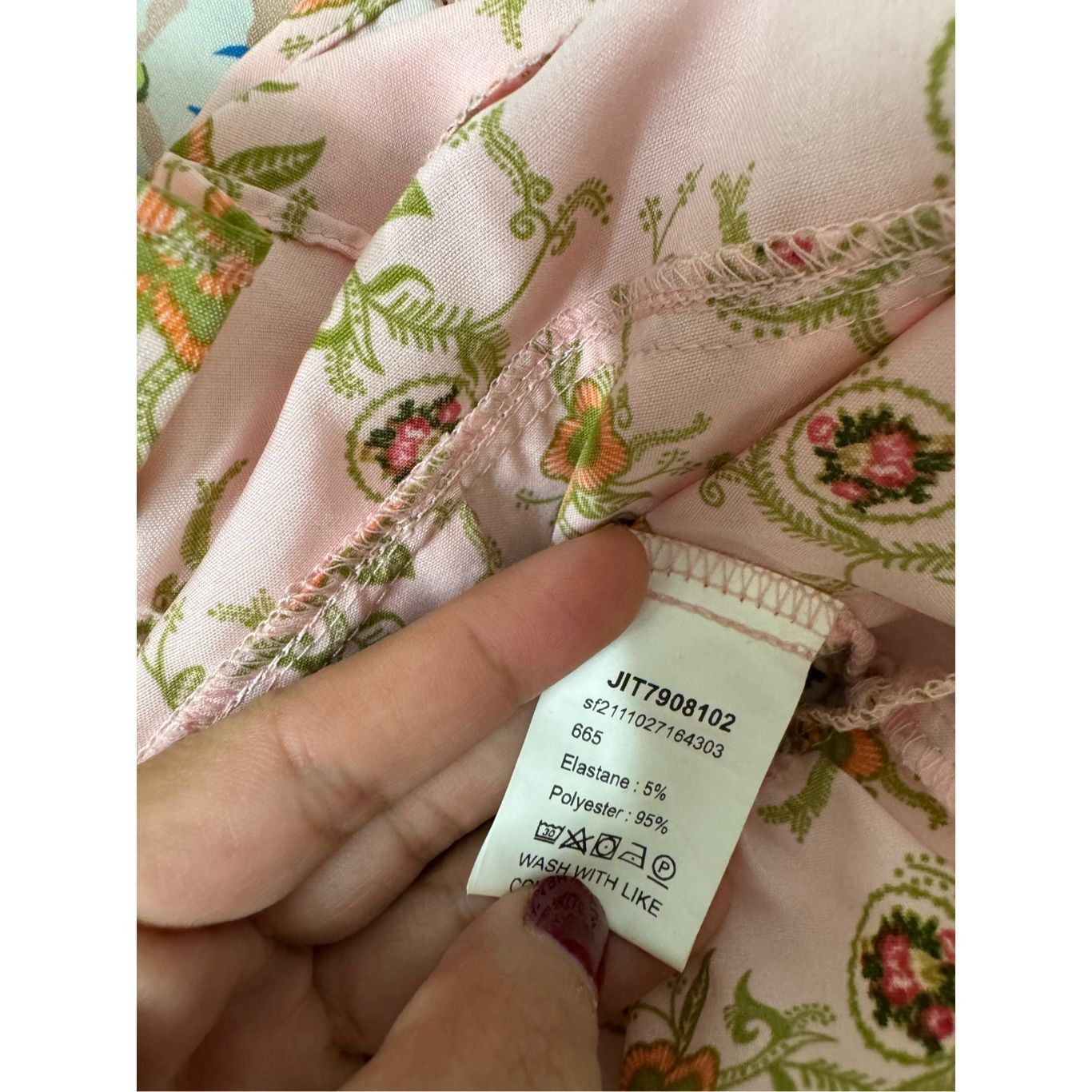 Other Curve Pink Floral Long Sleeve Crop Top 4XL – Puff Sleeve Boh Size 4XL / US 24-26 - 5 Thumbnail