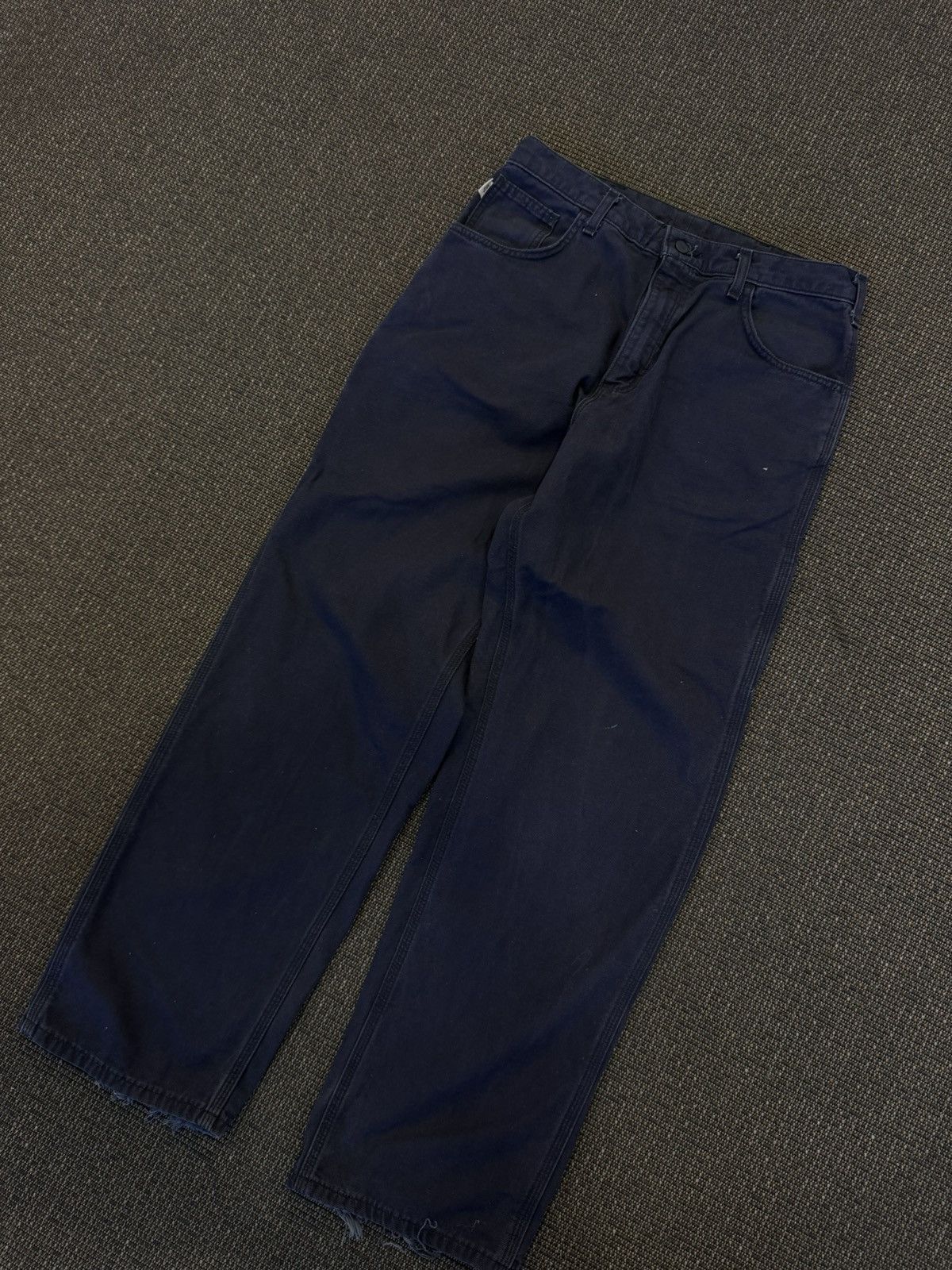 Carhartt Carhartt FR Distressed Work Pants Navy Size US 35 - 7 Thumbnail