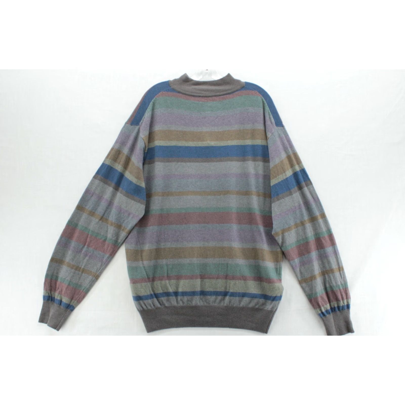 Peter Millar Peter Millar Sweater Mens 2XL Multicolor Stripe Merino Wool Blend 1/4 Zip Mock Neck Pullover Winter Fall Spring Classic Dad Designer Golf Size US XXL / EU 58 / 5 - 3 Thumbnail