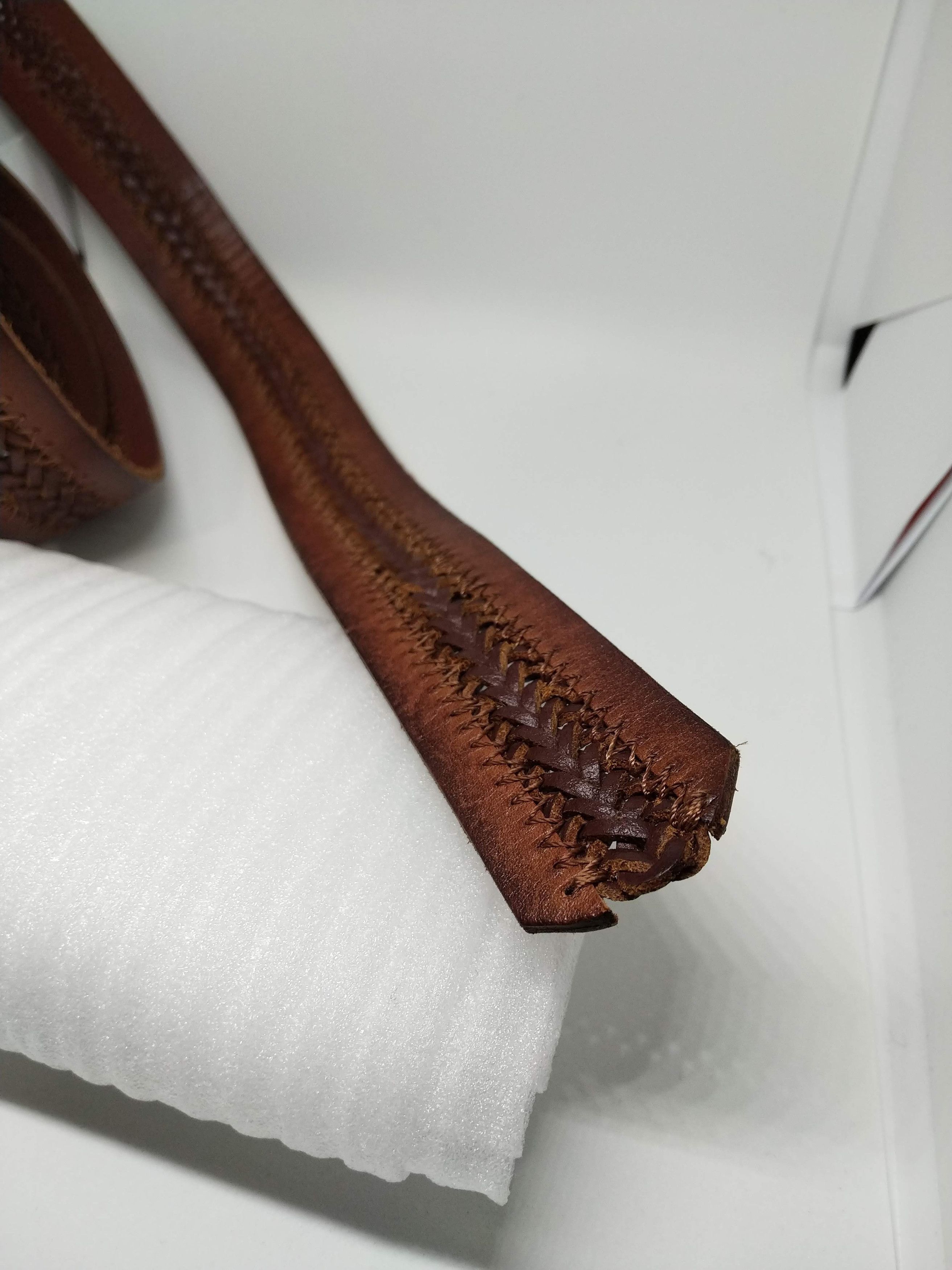 J.Crew Woven Brown Leather Double Brass Ring Unisex Adjustable Size ONE SIZE - 5 Thumbnail