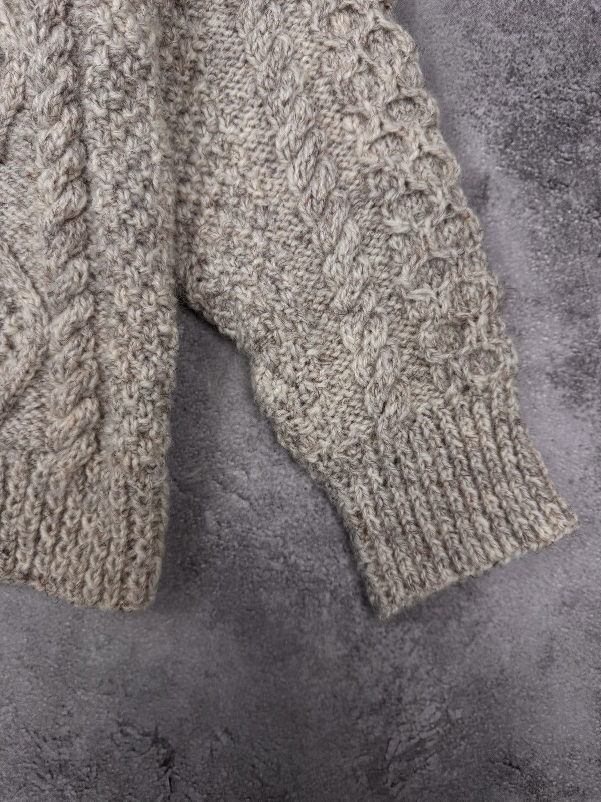 Carraig Donn Carraig Donn Handknits Women Aran Cable Knit Sweater Beige Size XS / US 0-2 / IT 36-38 - 2 Thumbnail