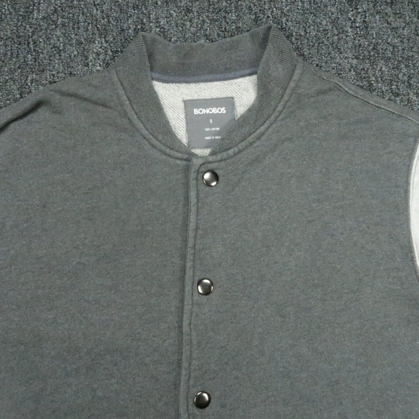 Bonobos Bonobos Bomber Jacket Mens Small Gray Mid-Length Casual Travel Size US S / EU 44-46 / 1 - 2 Thumbnail