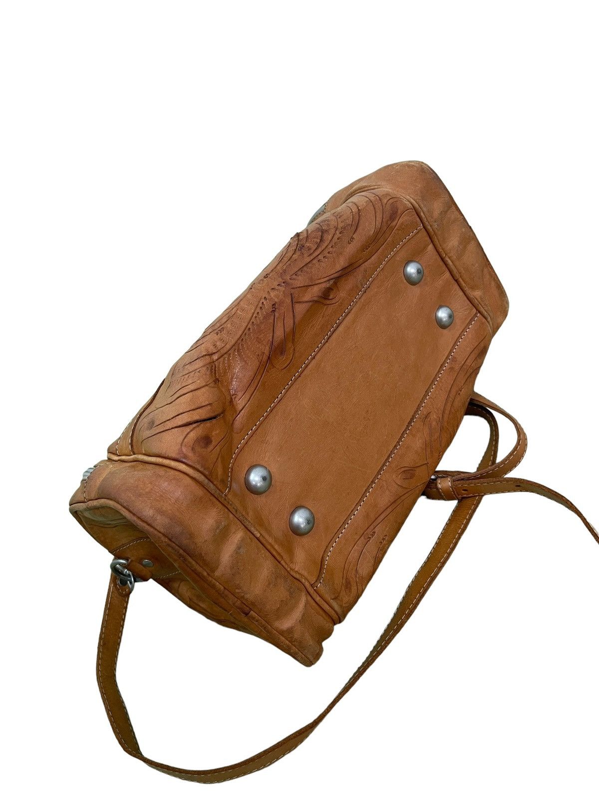 Genuine Leather Full Leather Boston Bag Vintage LL Artworks 2🟩 Size ONE SIZE - 14 Thumbnail