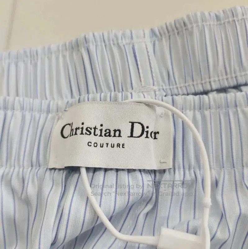 Dior Dior Summer Light Blue Cotton Striped Shorts . Size 31" - 3 Thumbnail