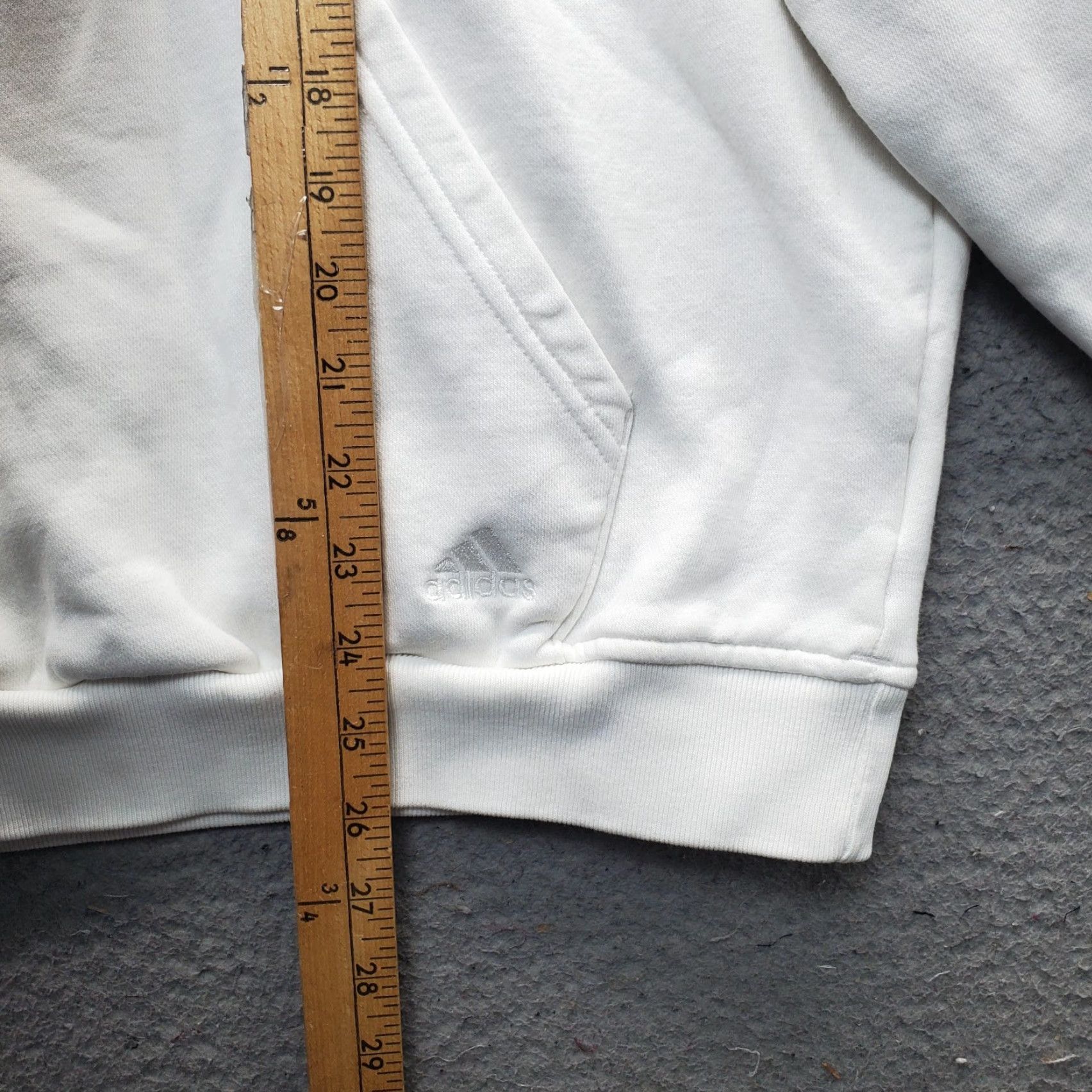 Adidas Adidas Womens Small White Embroidered Logo Fleece Lined Hooded Pullover Hoodie Size S / US 4 / IT 40 - 3 Thumbnail