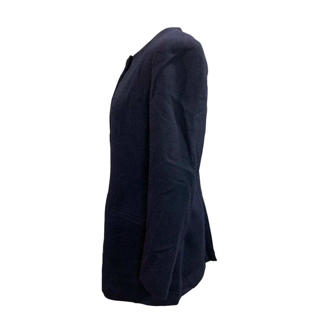 Jones New York VINTAGE Jones New York Women's Blazer Size 8 Navy Blue Wool 1990s Below Hip Womens Size M / US 6-8 / IT 42-44 - 5 Thumbnail