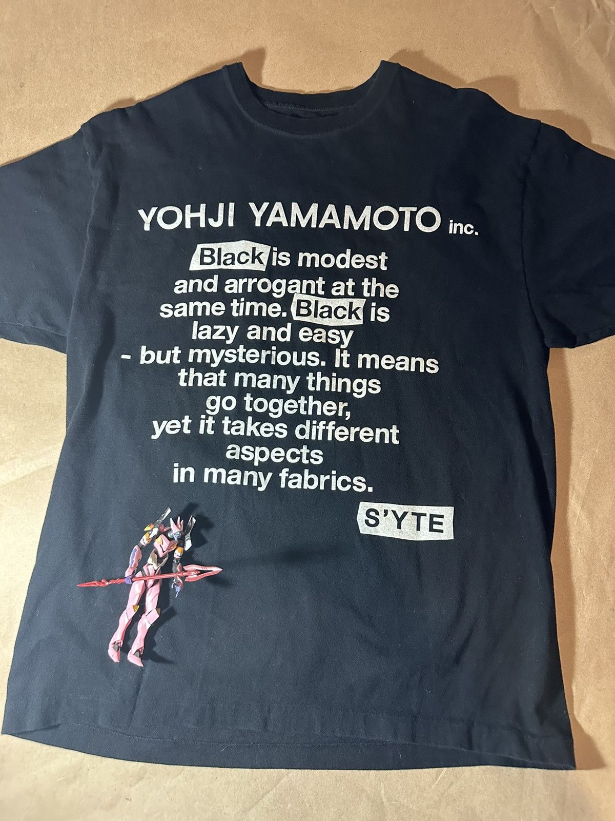 Yohji Yamamoto Yohji Yamamoto S'YTE “Black is modest” poem tee