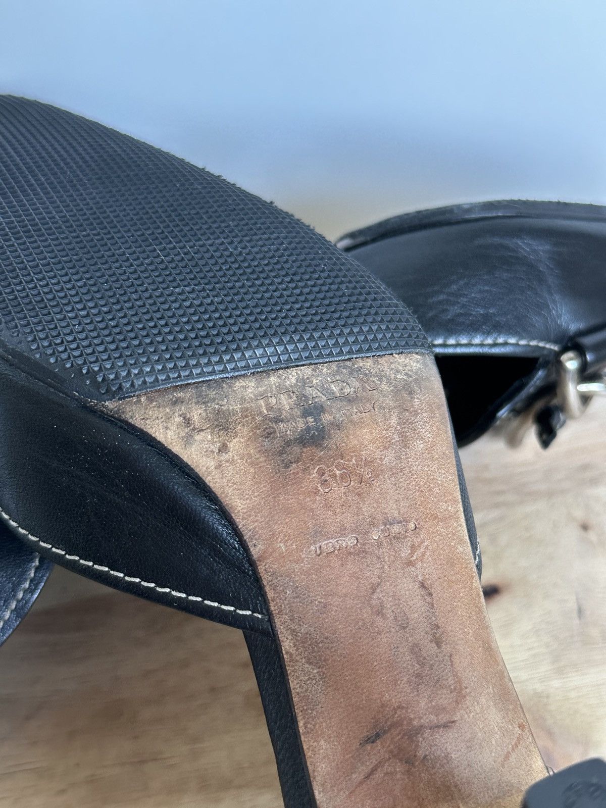 Prada Prada Leather kitten heels mule Size US 6.5 / IT 36.5 - 10 Thumbnail