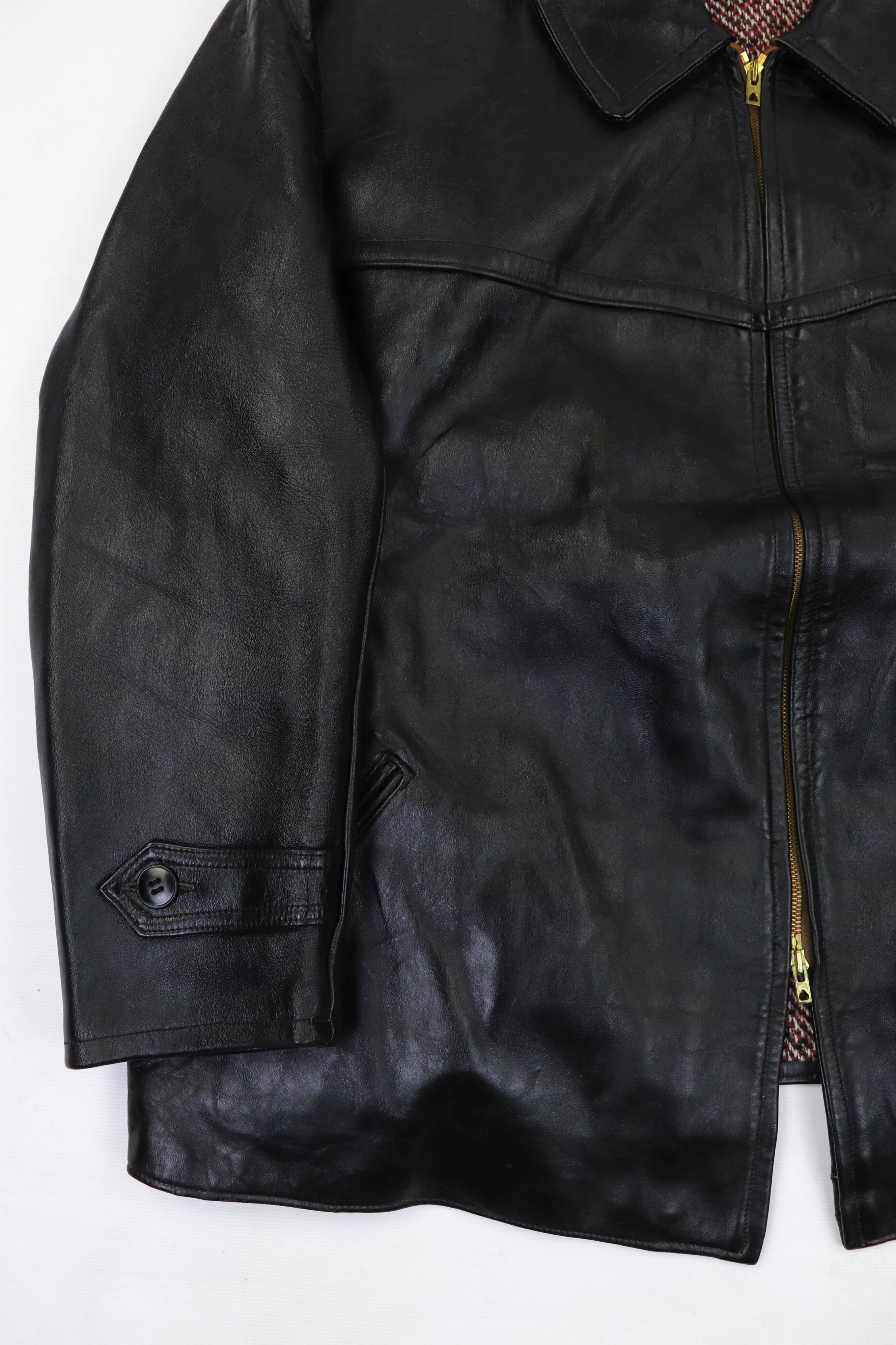 Vintage 60-70s Vintage Graulhet Impercuir French Leather Jacket Coat Size US XL / EU 56 / 4 - 4 Thumbnail